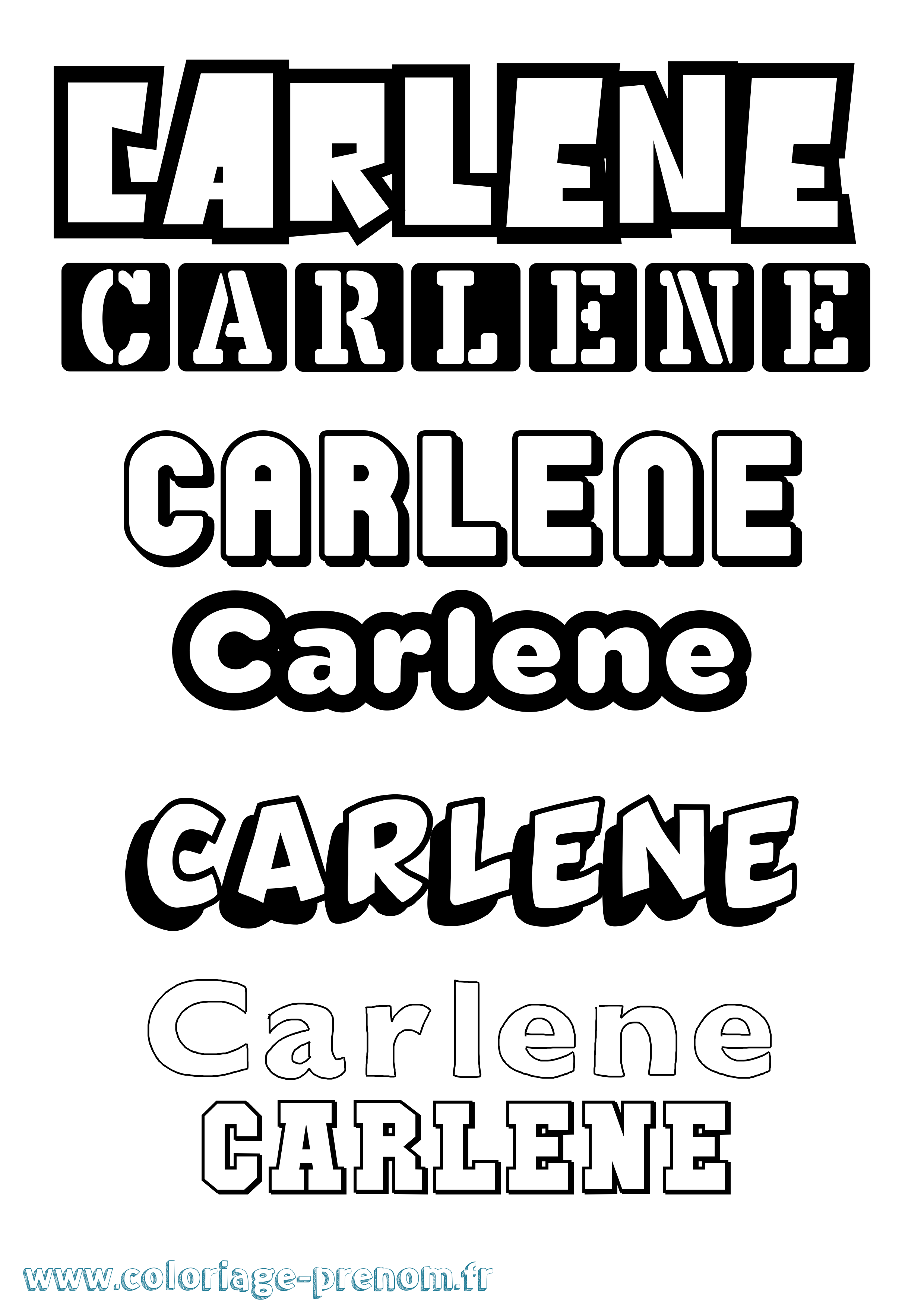 Coloriage prénom Carlene Simple
