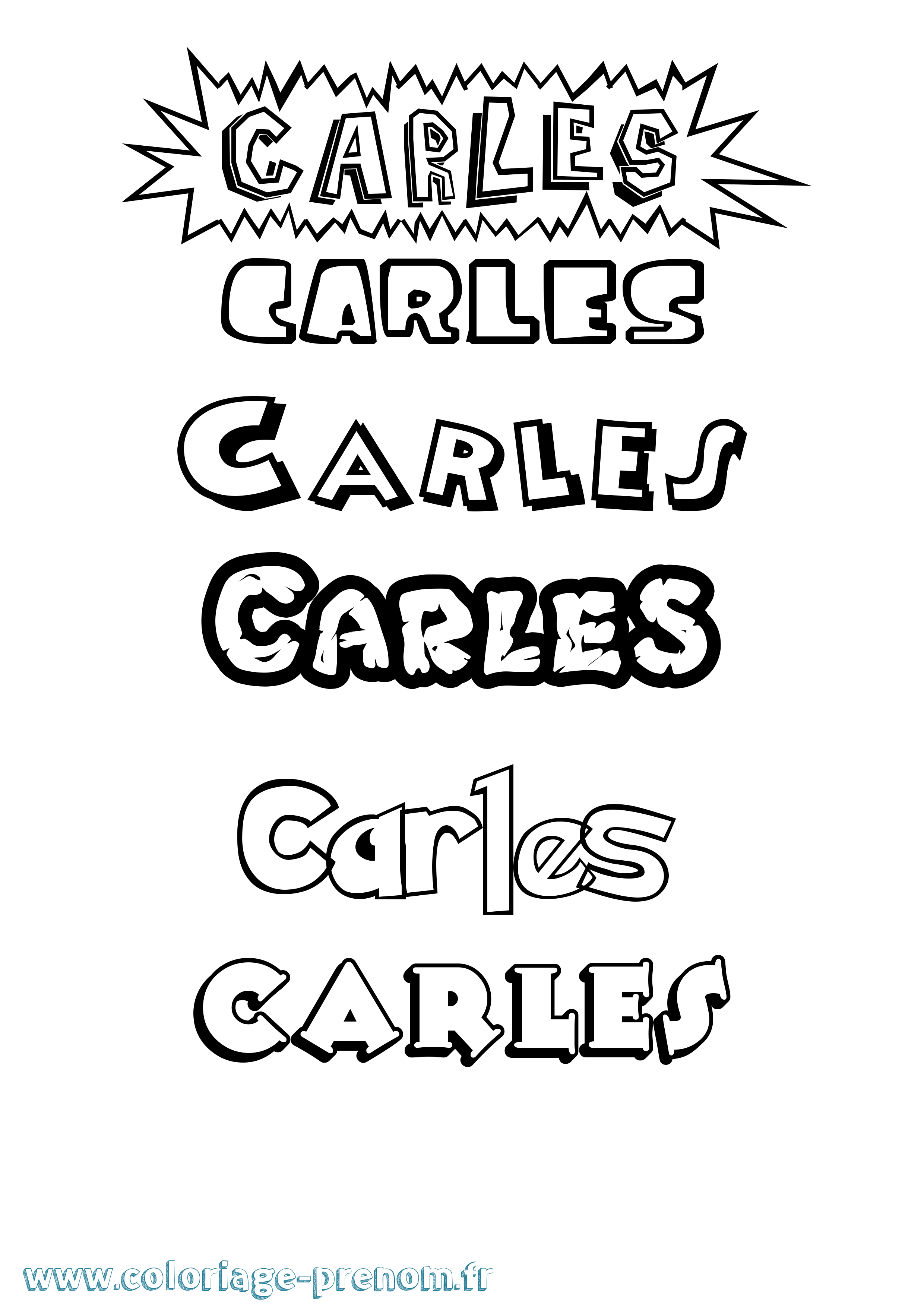 Coloriage Carles Dessin Animé Coloriage prénom Carles Dessin Animé