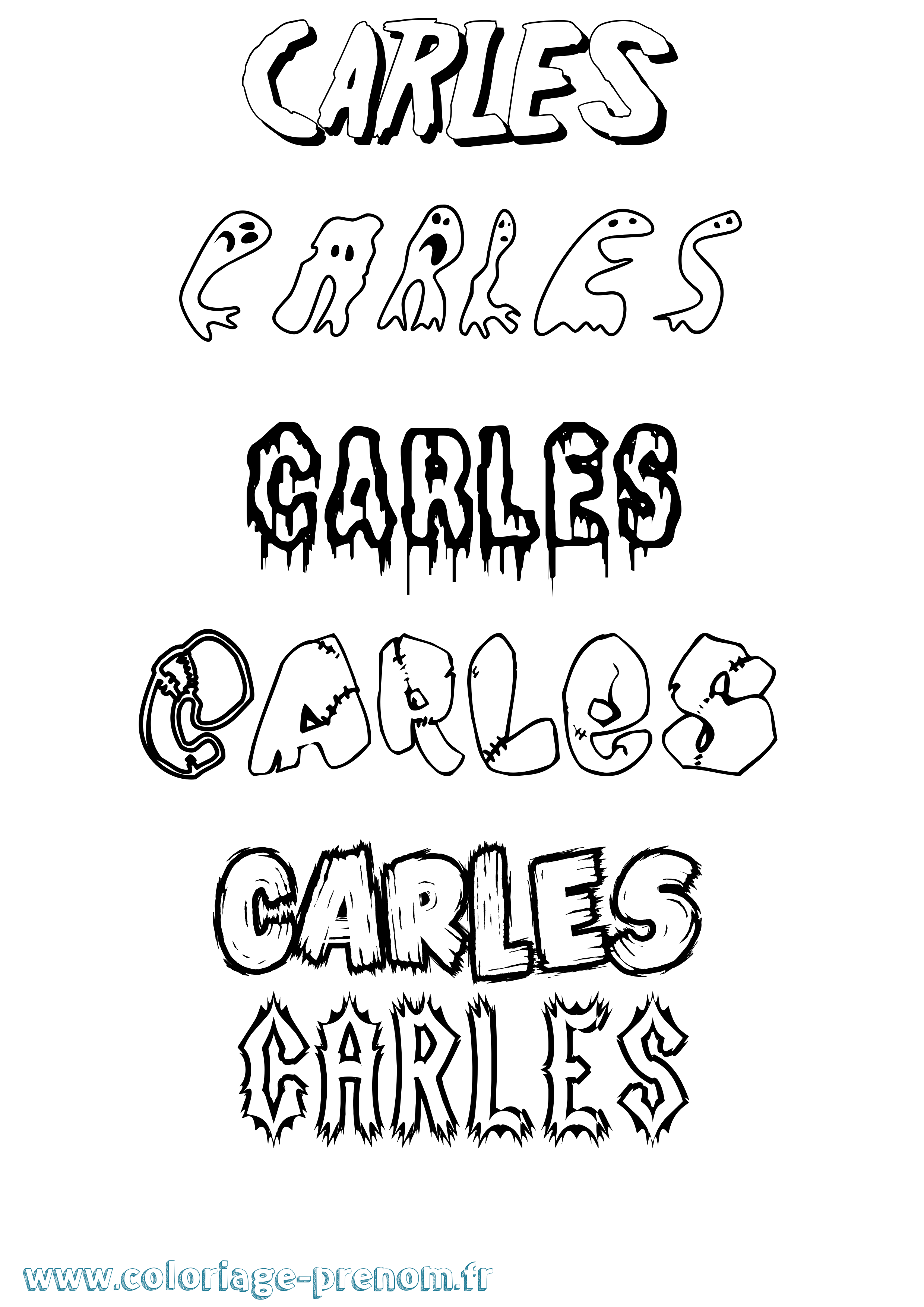 Coloriage prénom Carles Frisson