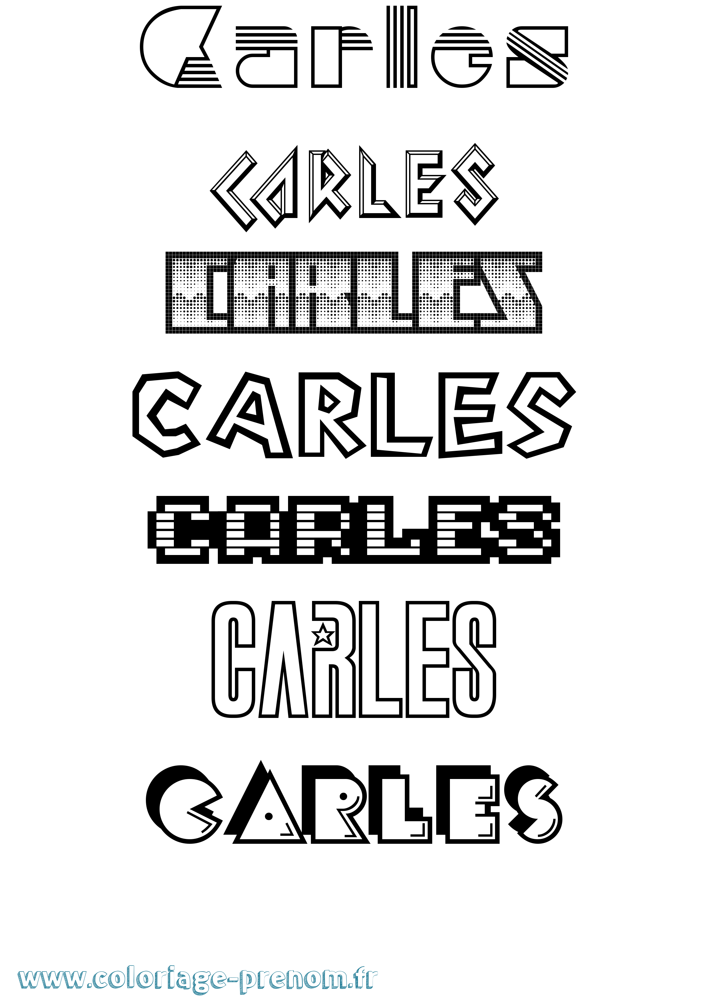 Coloriage Carles Jeux Vidéos Coloriage prénom Carles Jeux Vidéos