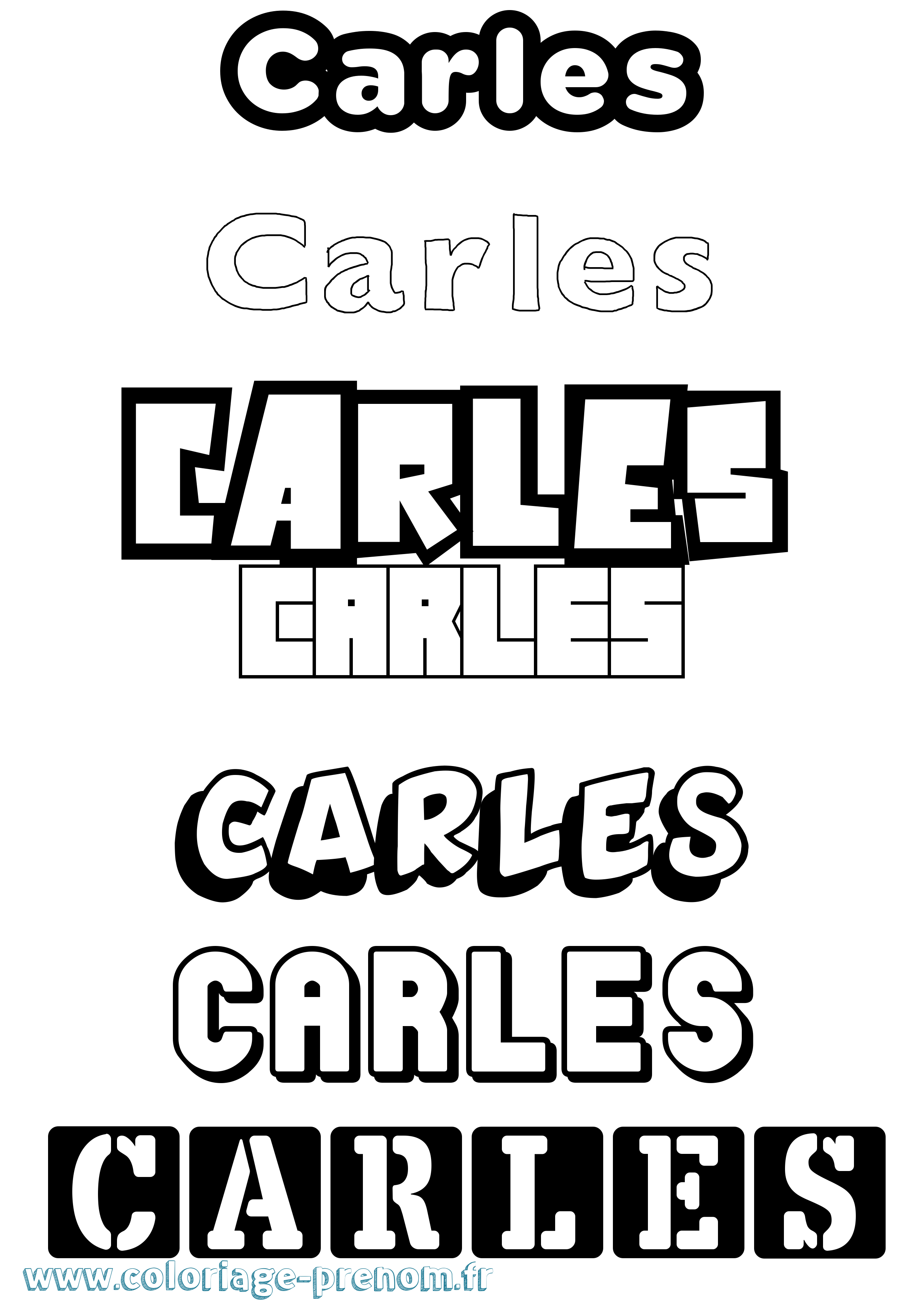 Coloriage Carles Simple Coloriage prénom Carles Simple