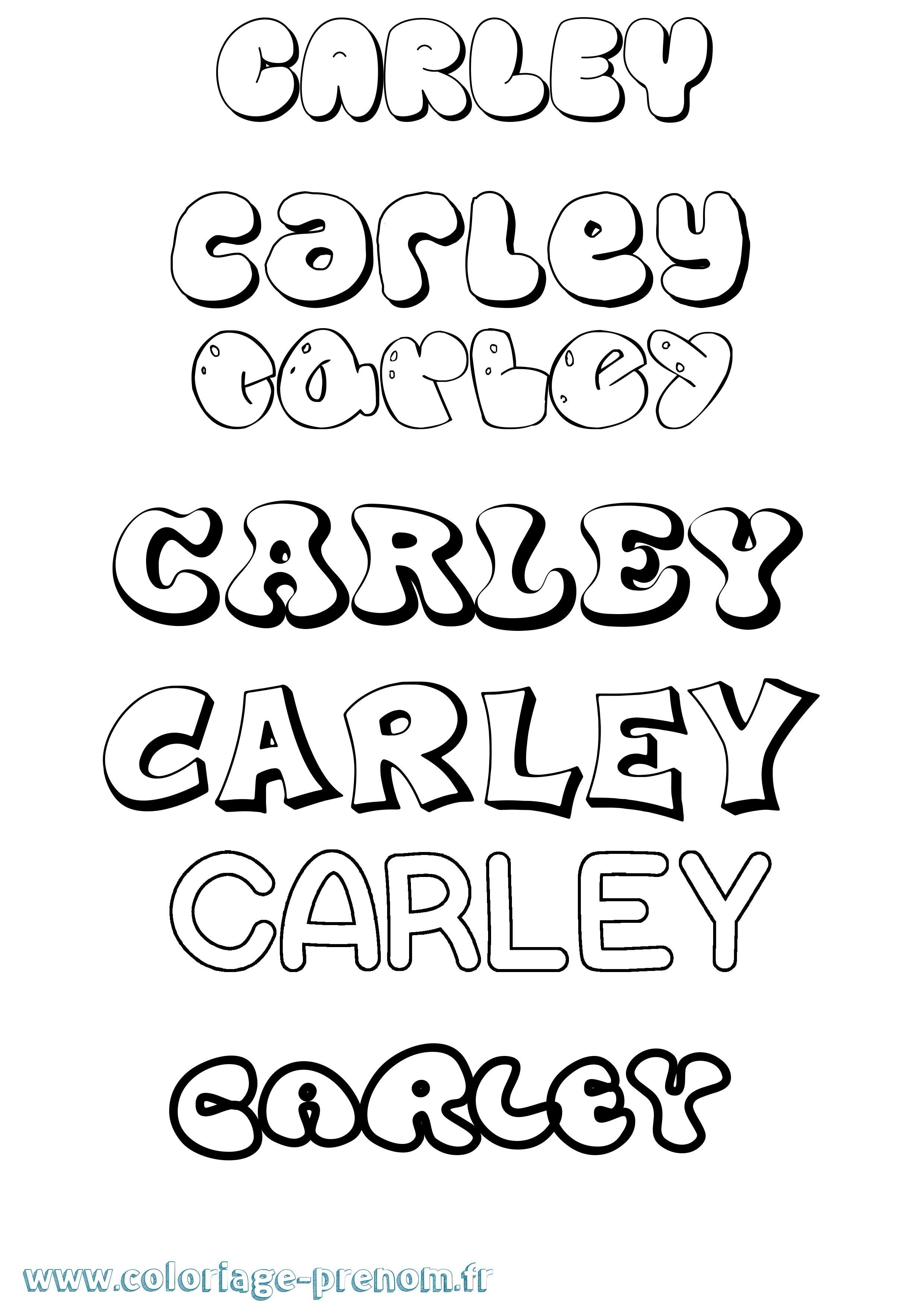 Coloriage prénom Carley Bubble
