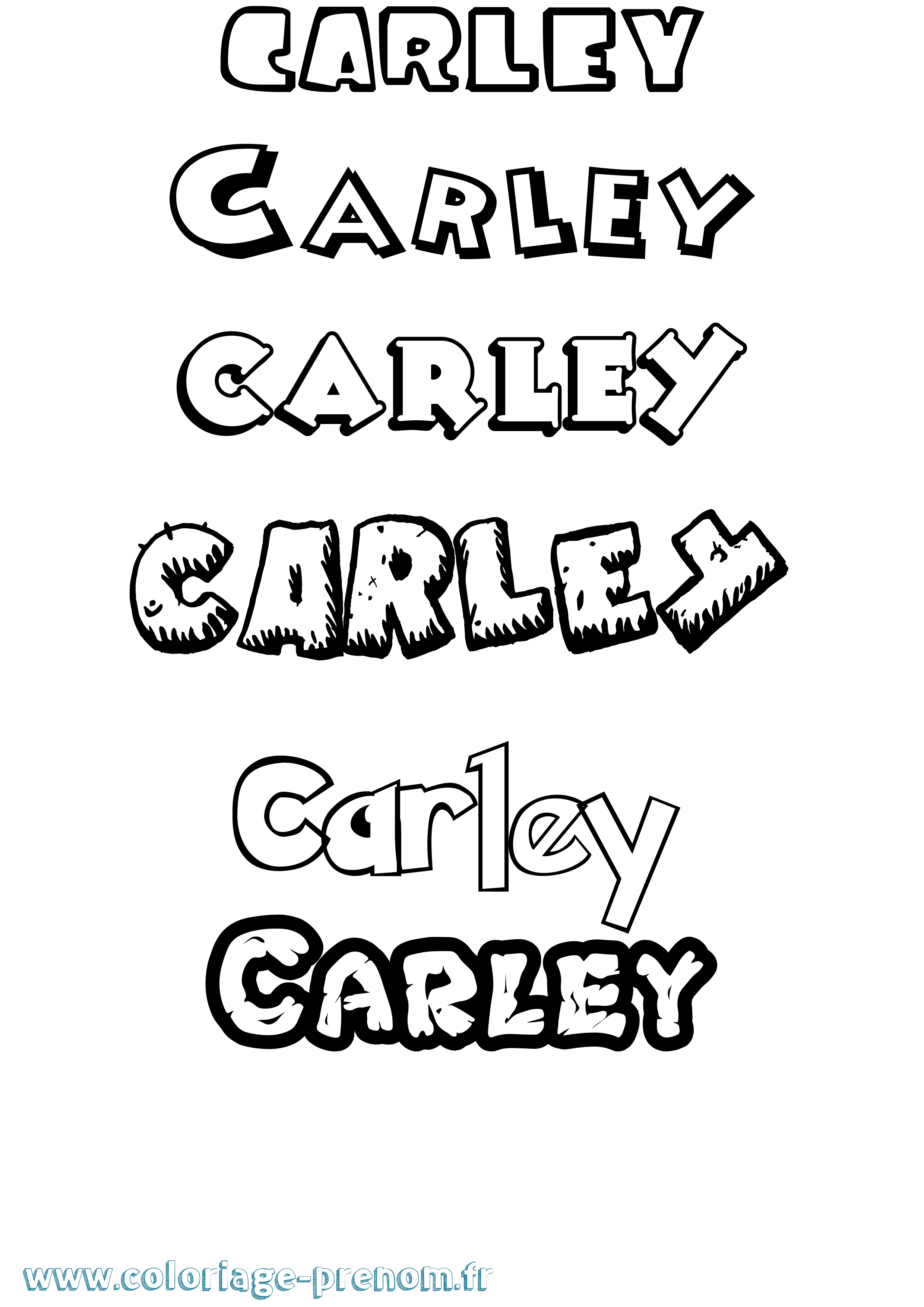 Coloriage prénom Carley Dessin Animé