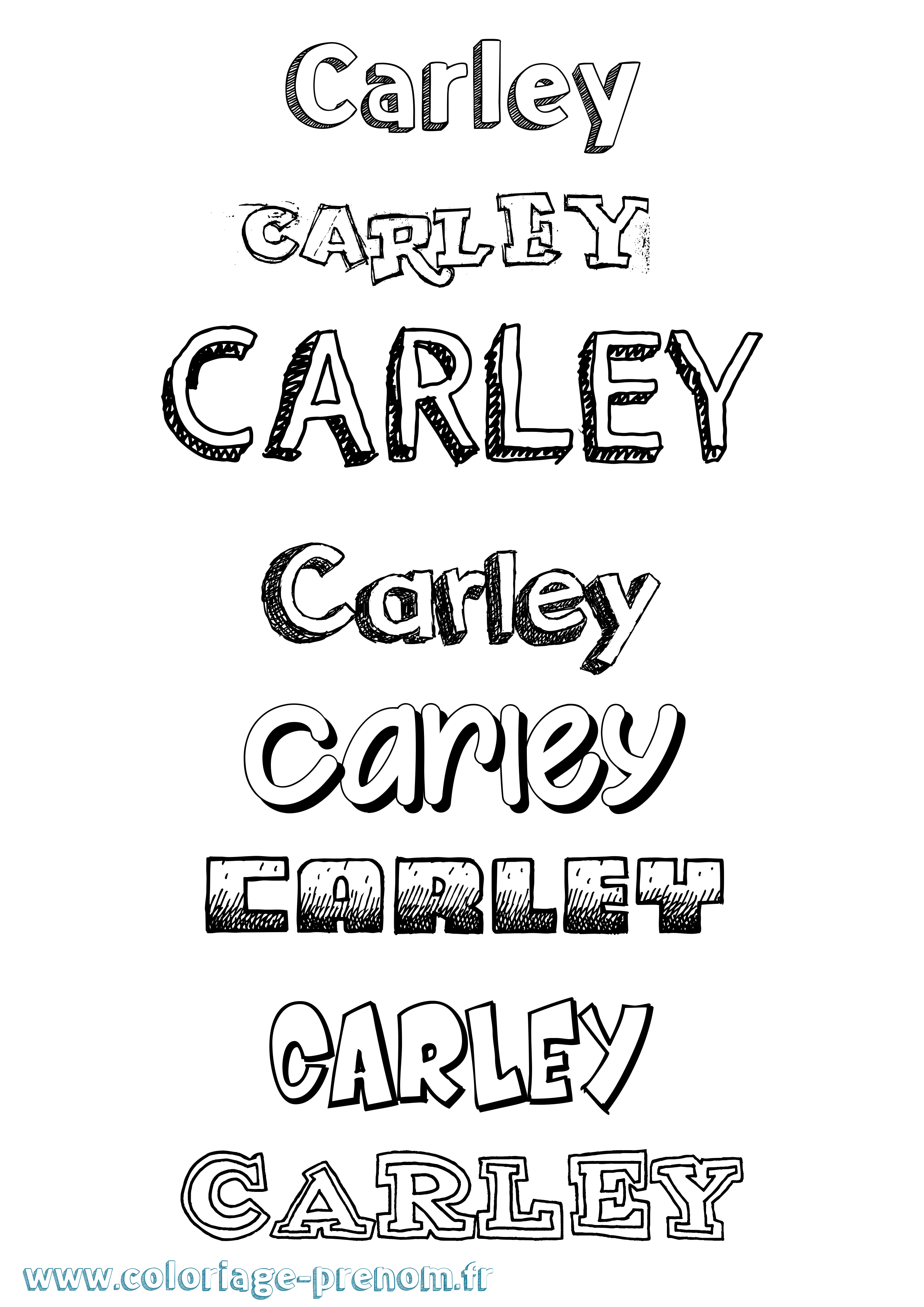 Coloriage prénom Carley Dessiné
