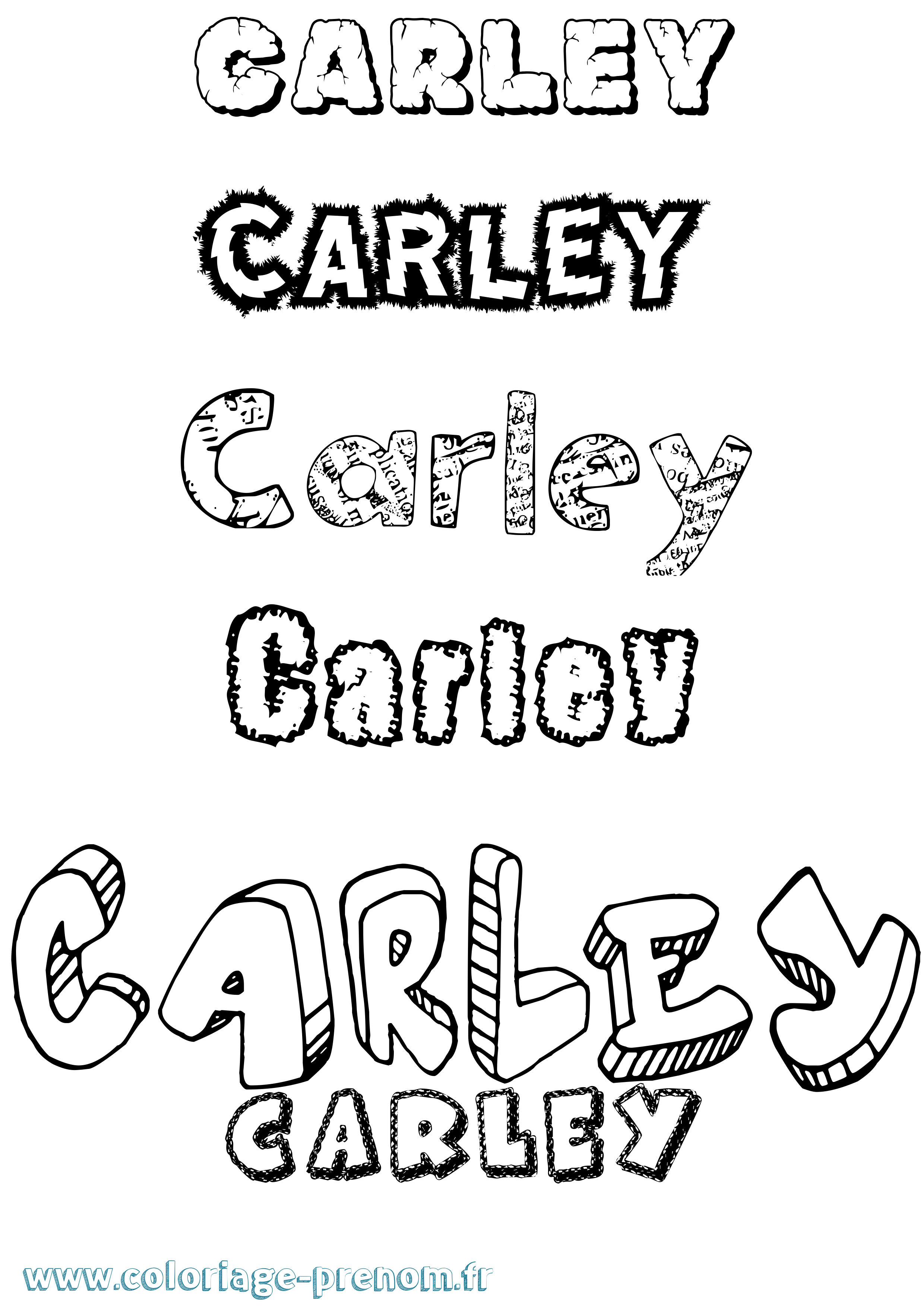 Coloriage prénom Carley Destructuré