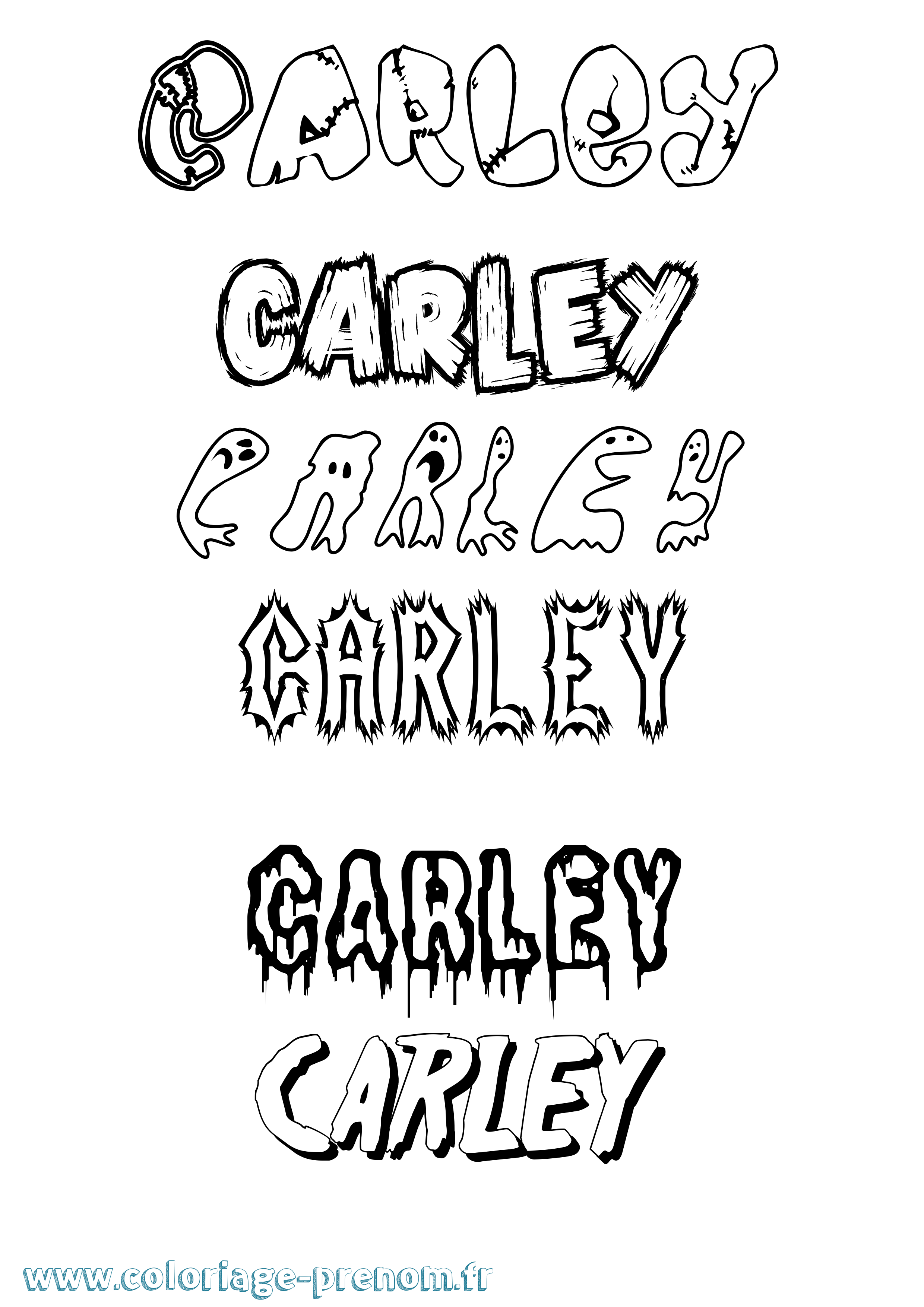 Coloriage prénom Carley Frisson