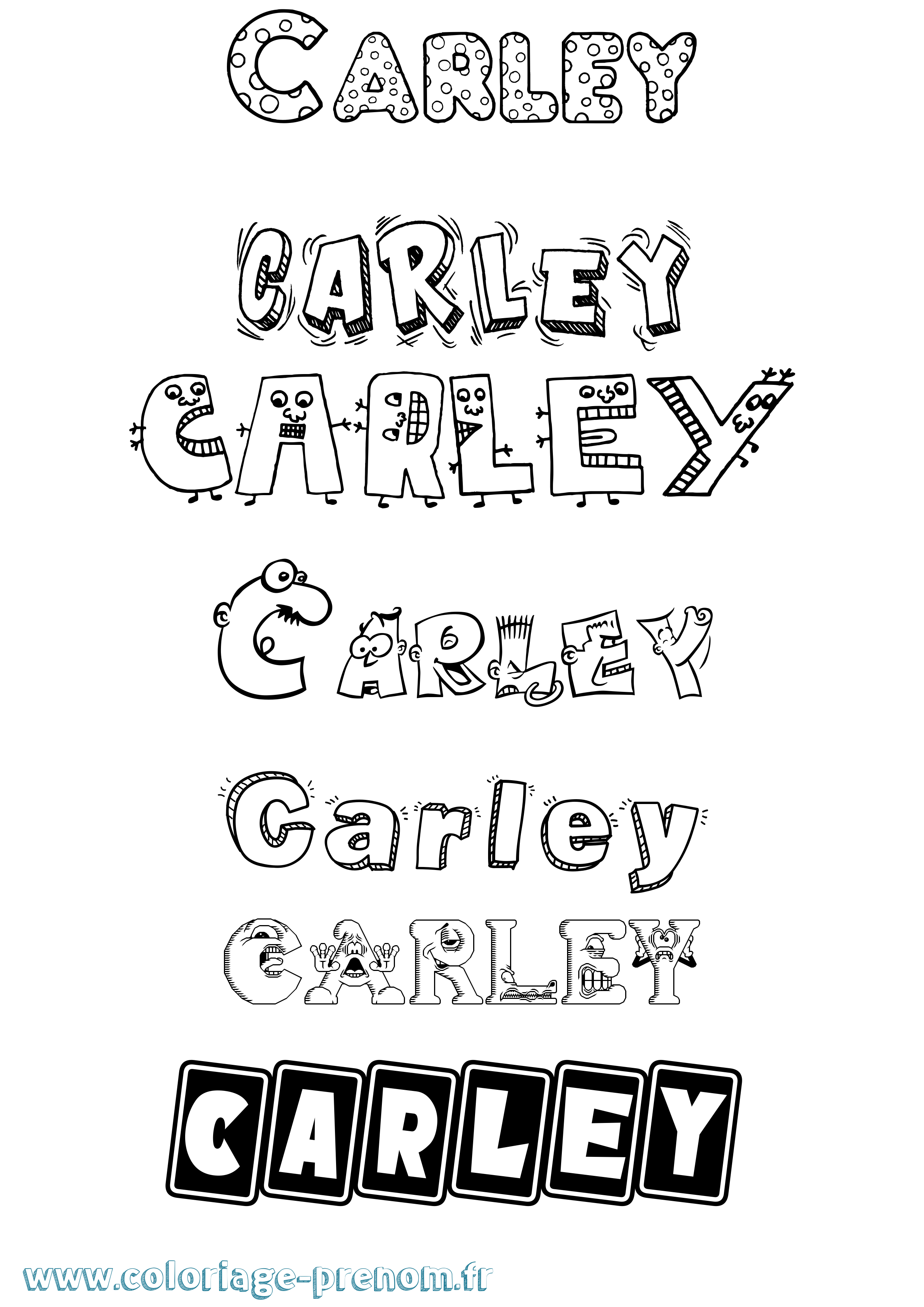 Coloriage prénom Carley Fun
