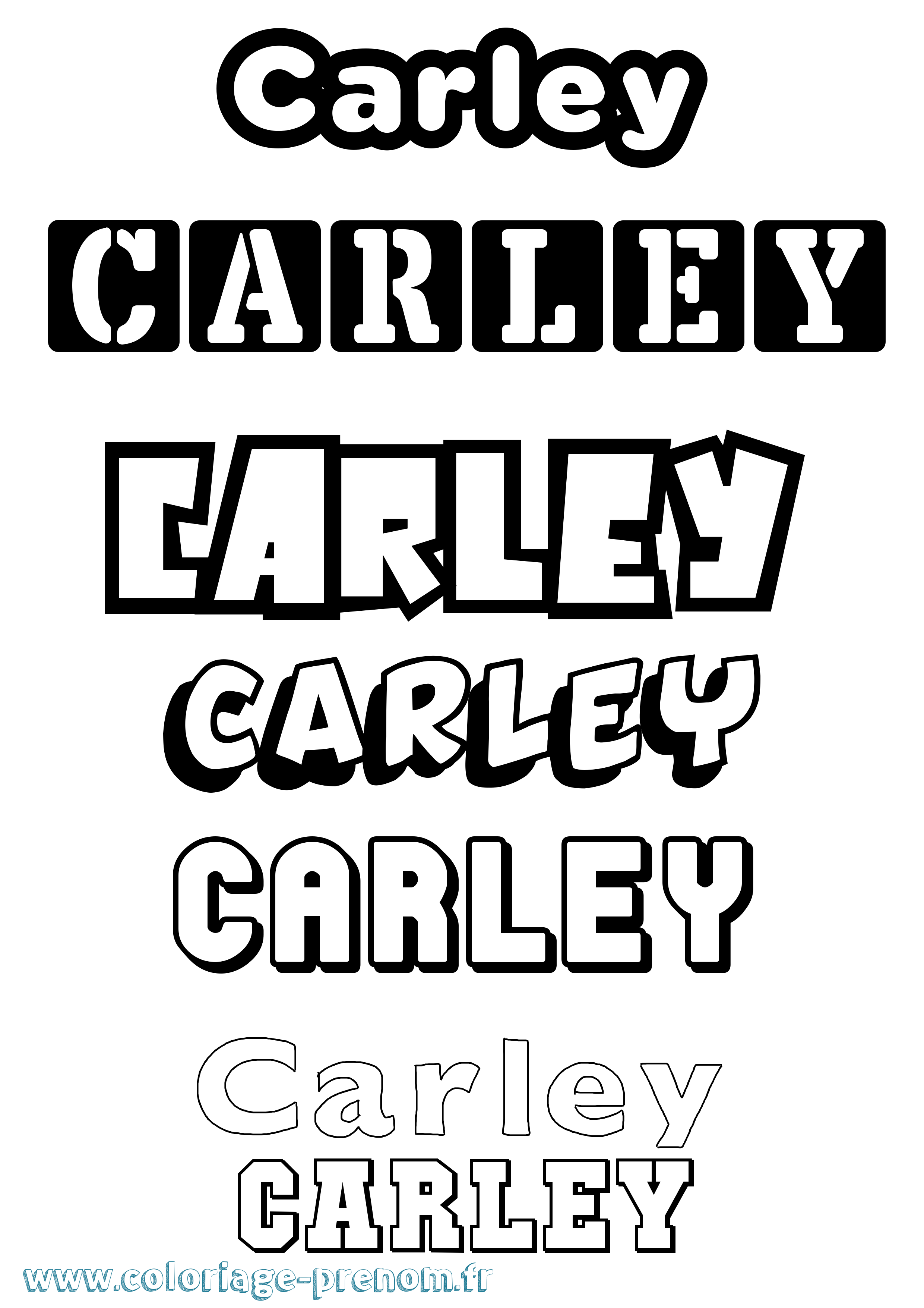Coloriage prénom Carley Simple