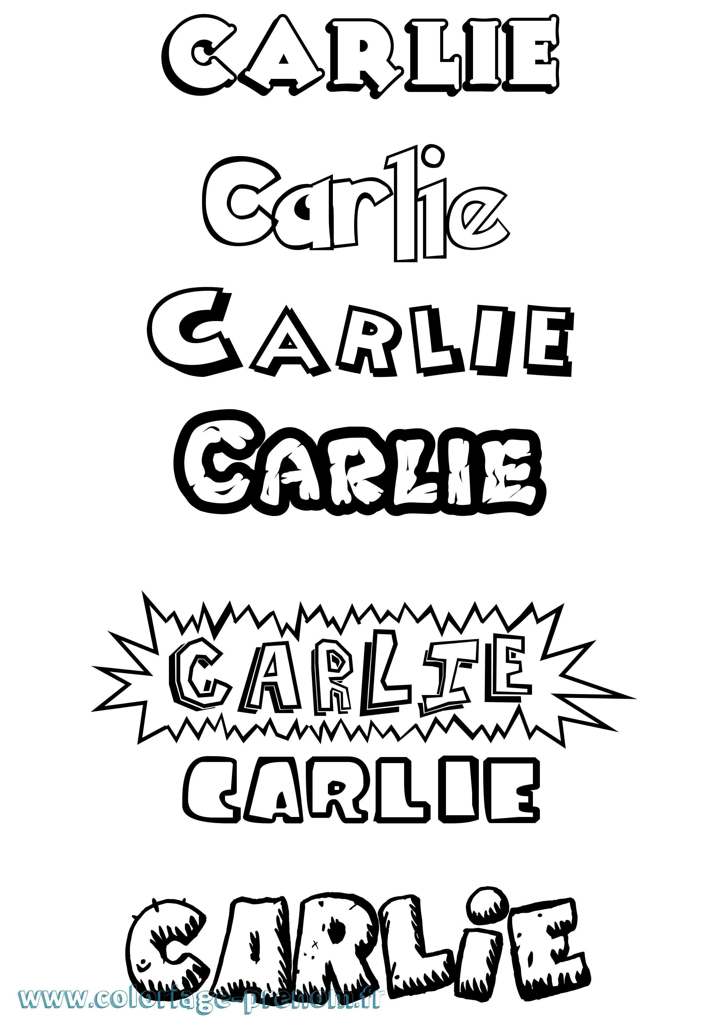 Coloriage Carlie Dessin Animé Coloriage prénom Carlie Dessin Animé