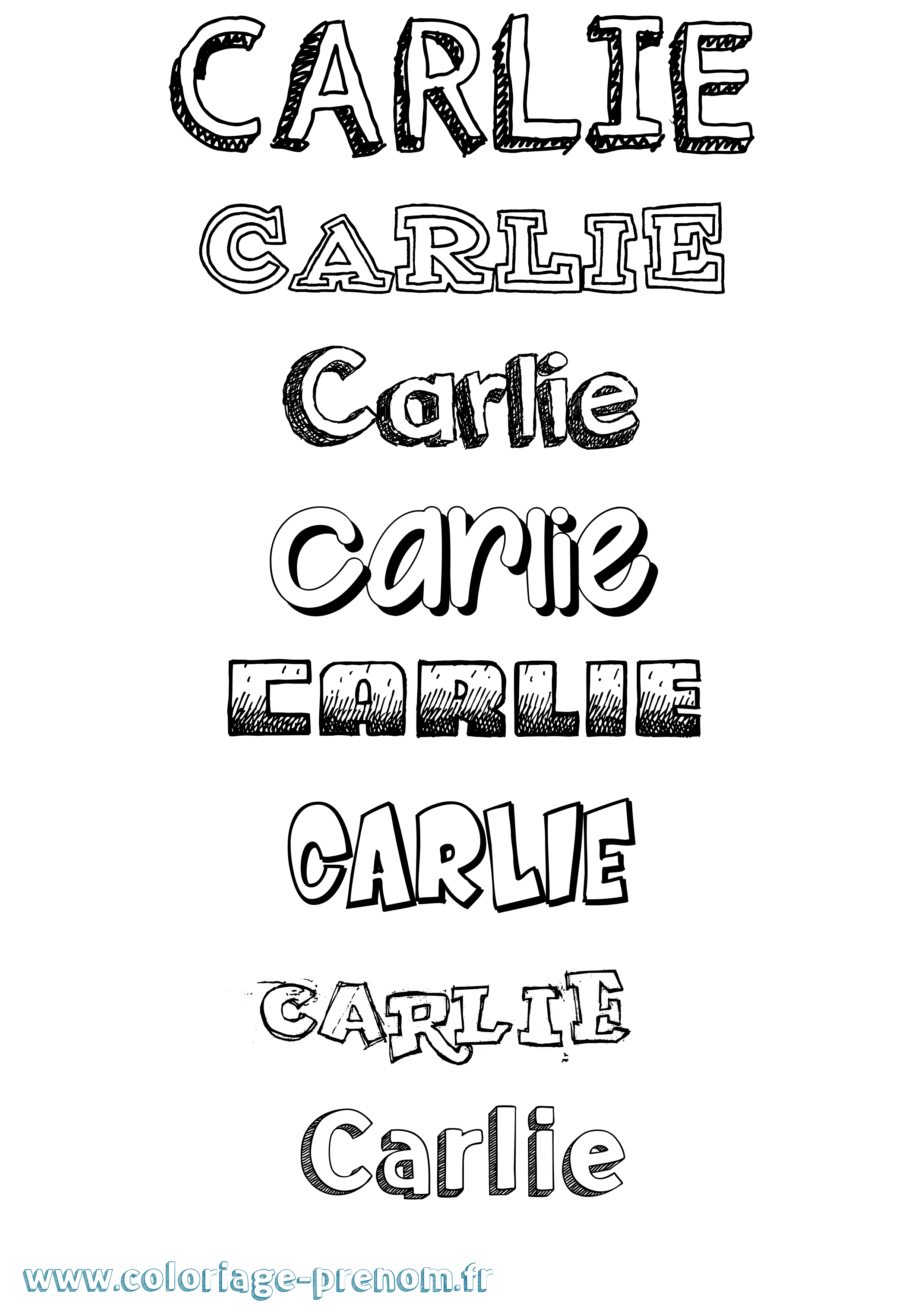 Coloriage Carlie Dessiné Coloriage prénom Carlie Dessiné