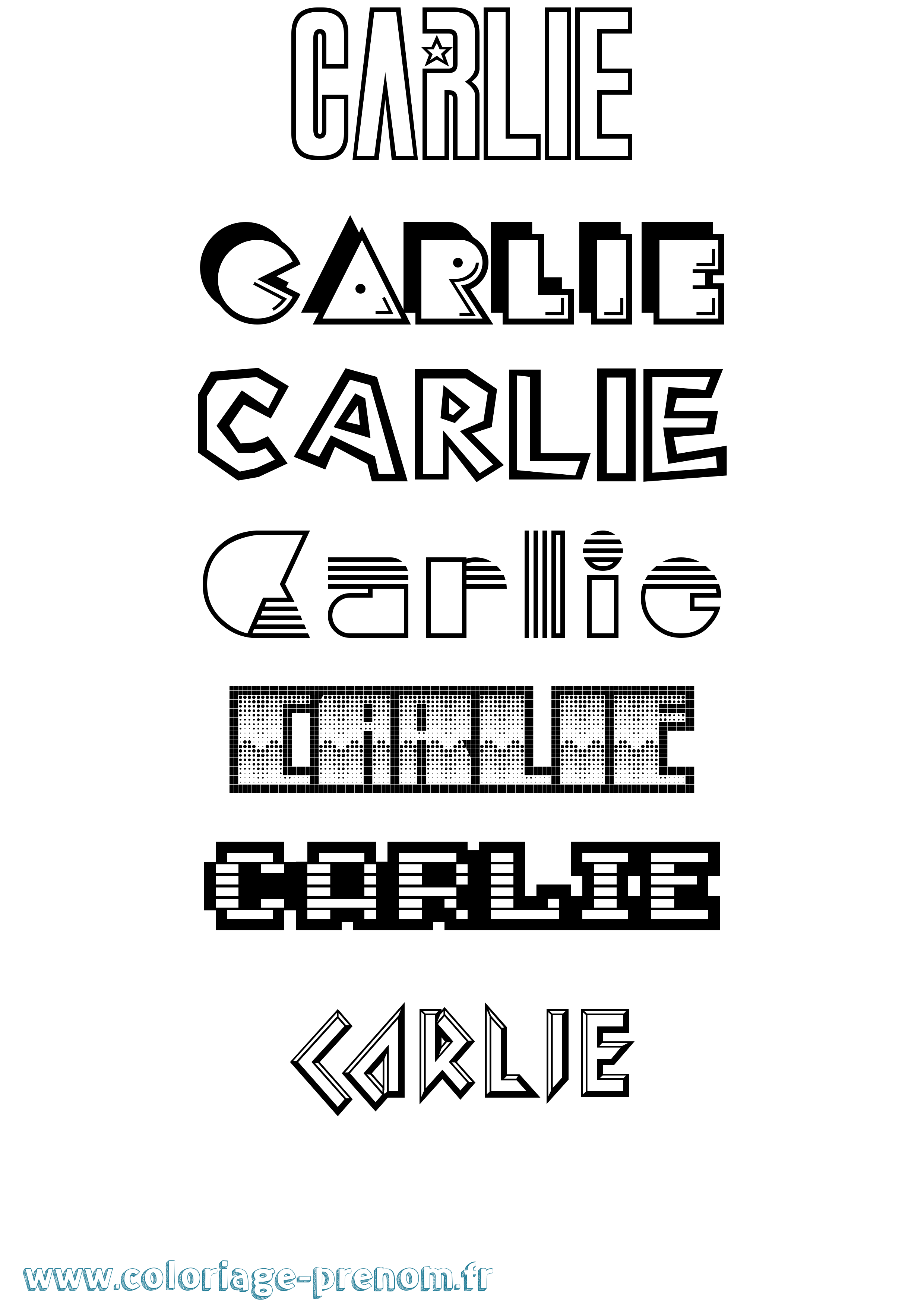 Coloriage prénom Carlie Jeux Vidéos