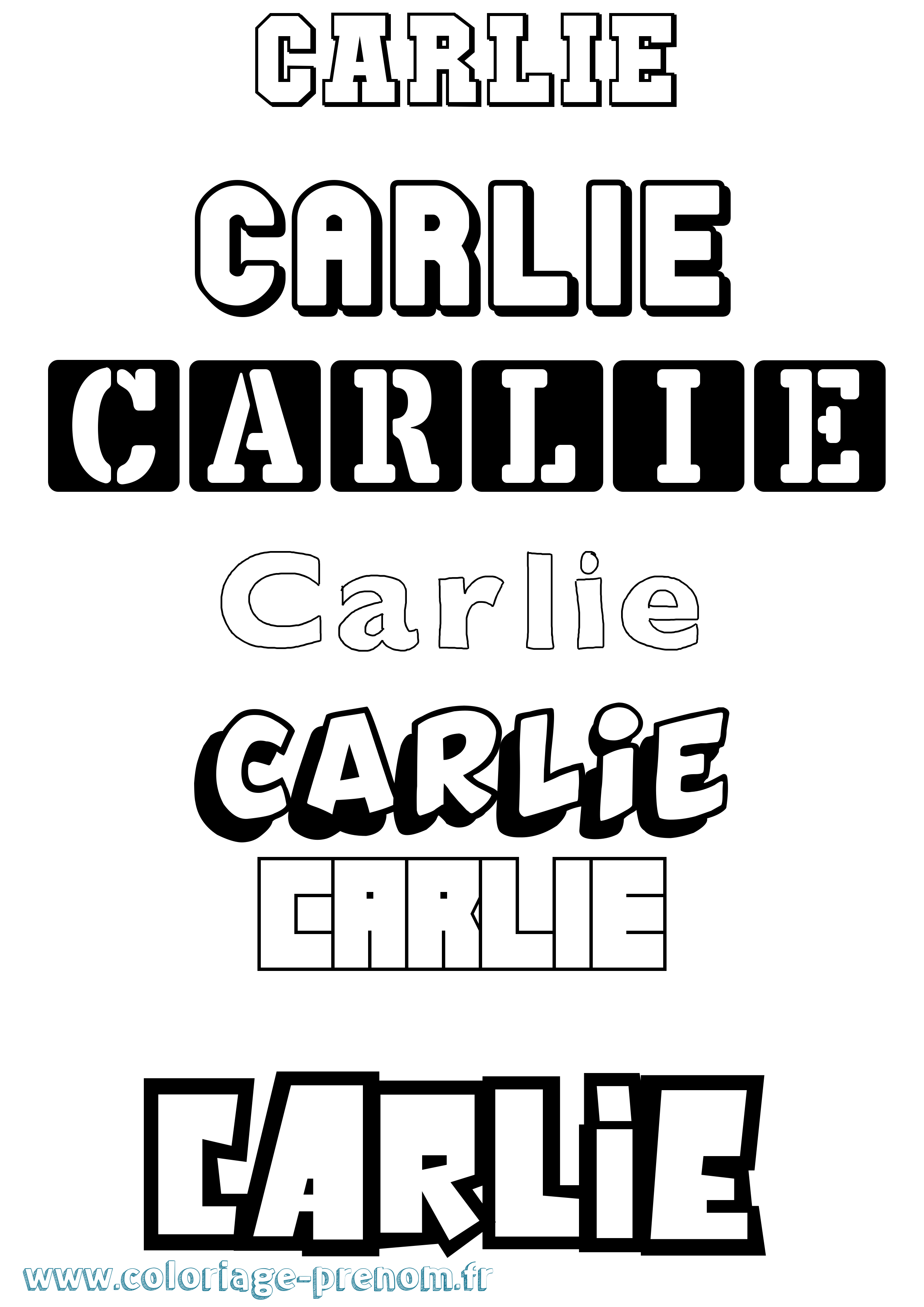 Coloriage prénom Carlie Simple