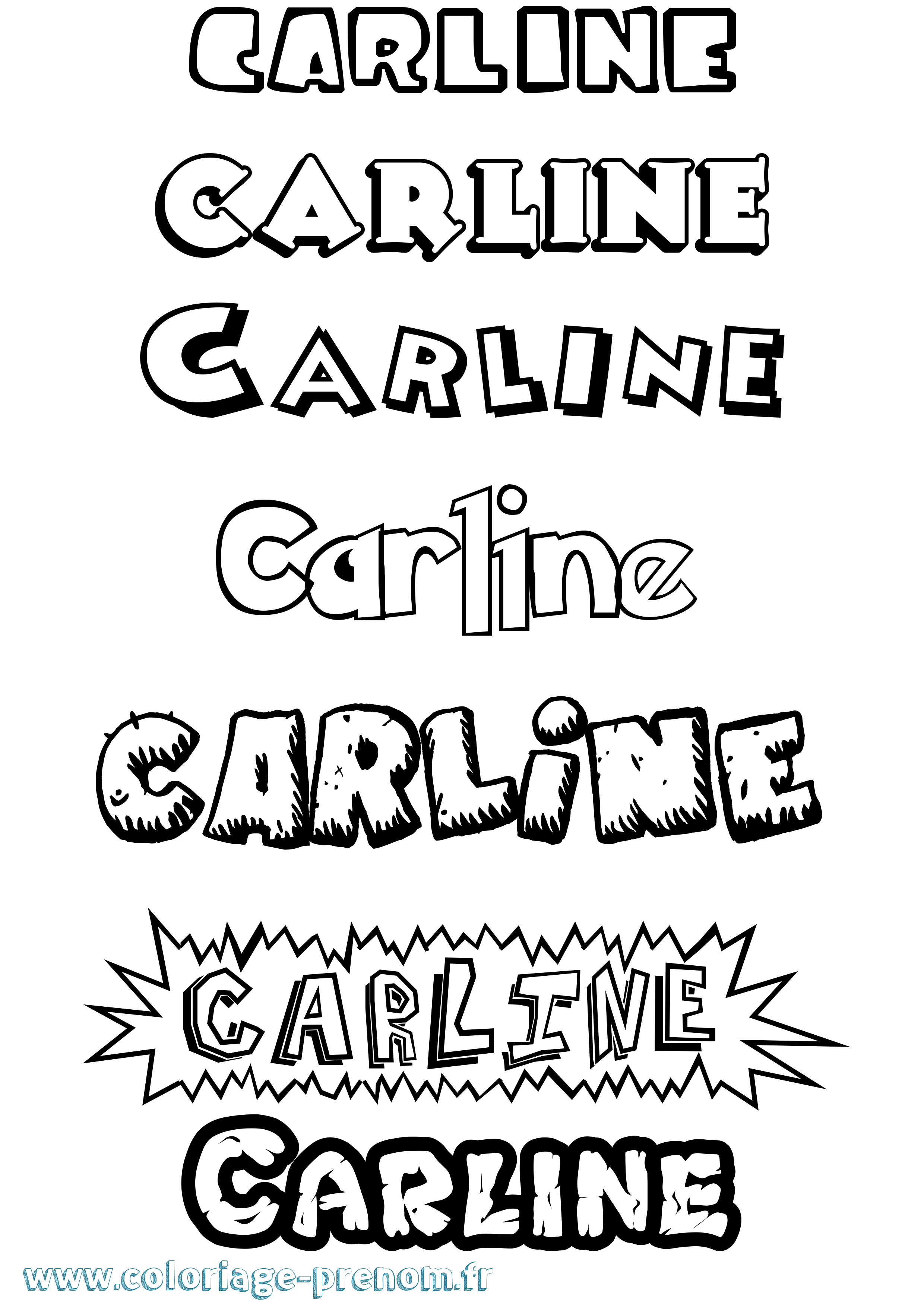 Coloriage prénom Carline Dessin Animé
