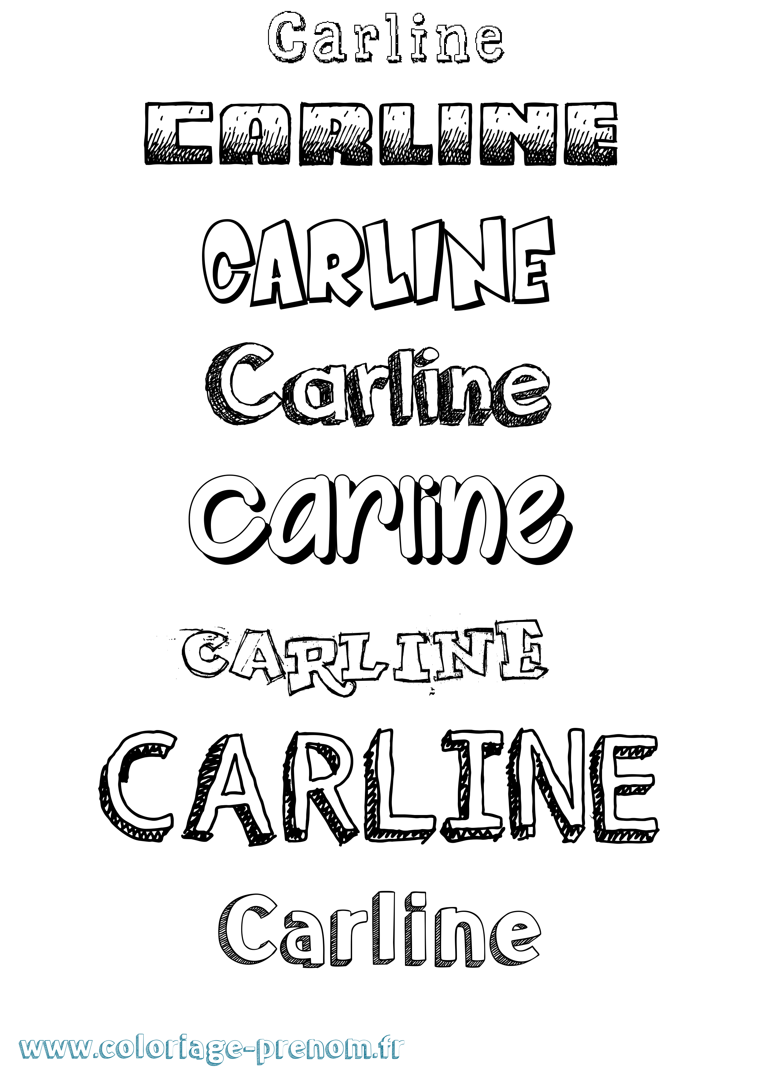 Coloriage Carline Dessiné Coloriage prénom Carline Dessiné