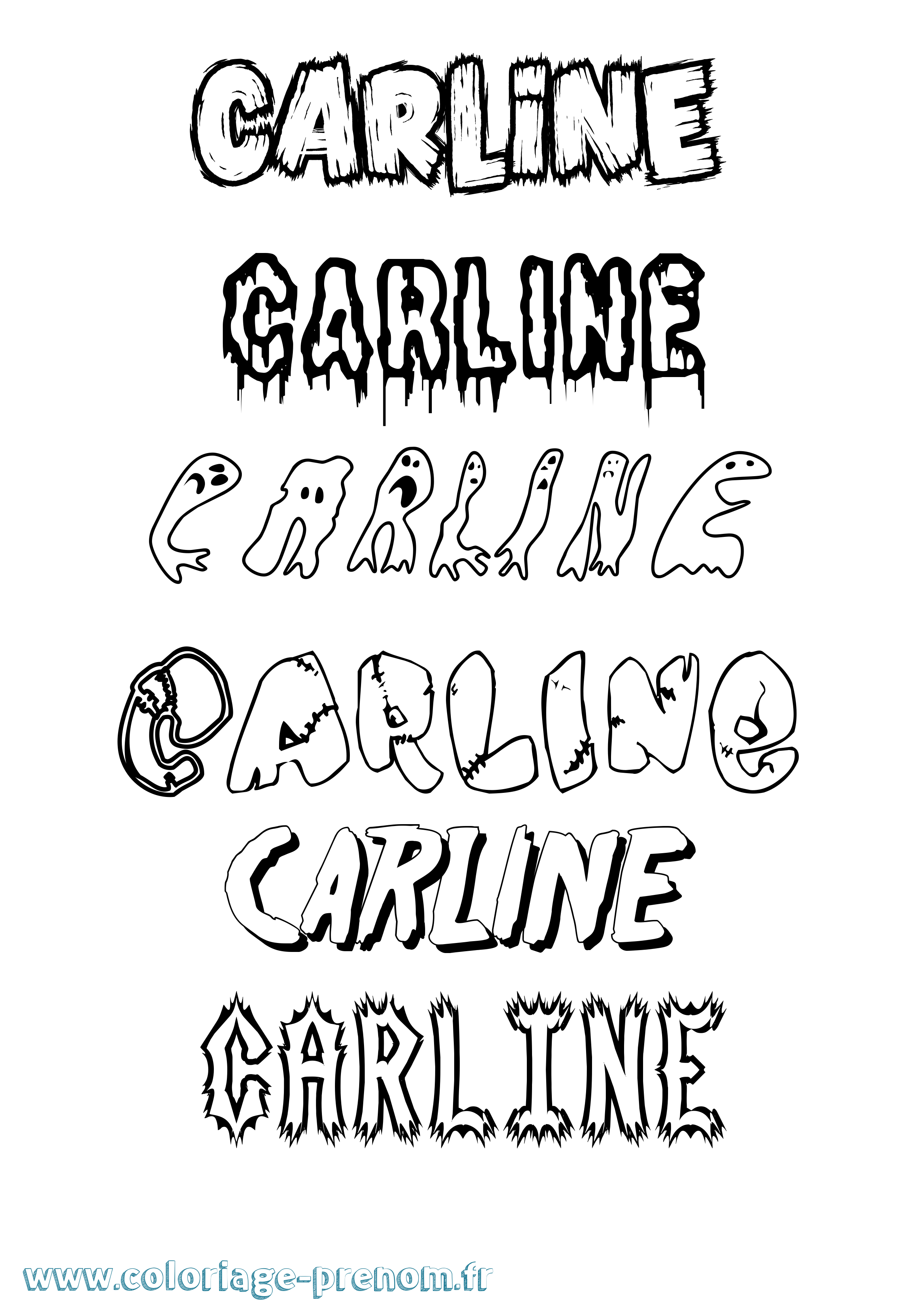 Coloriage Carline Frisson Coloriage prénom Carline Frisson