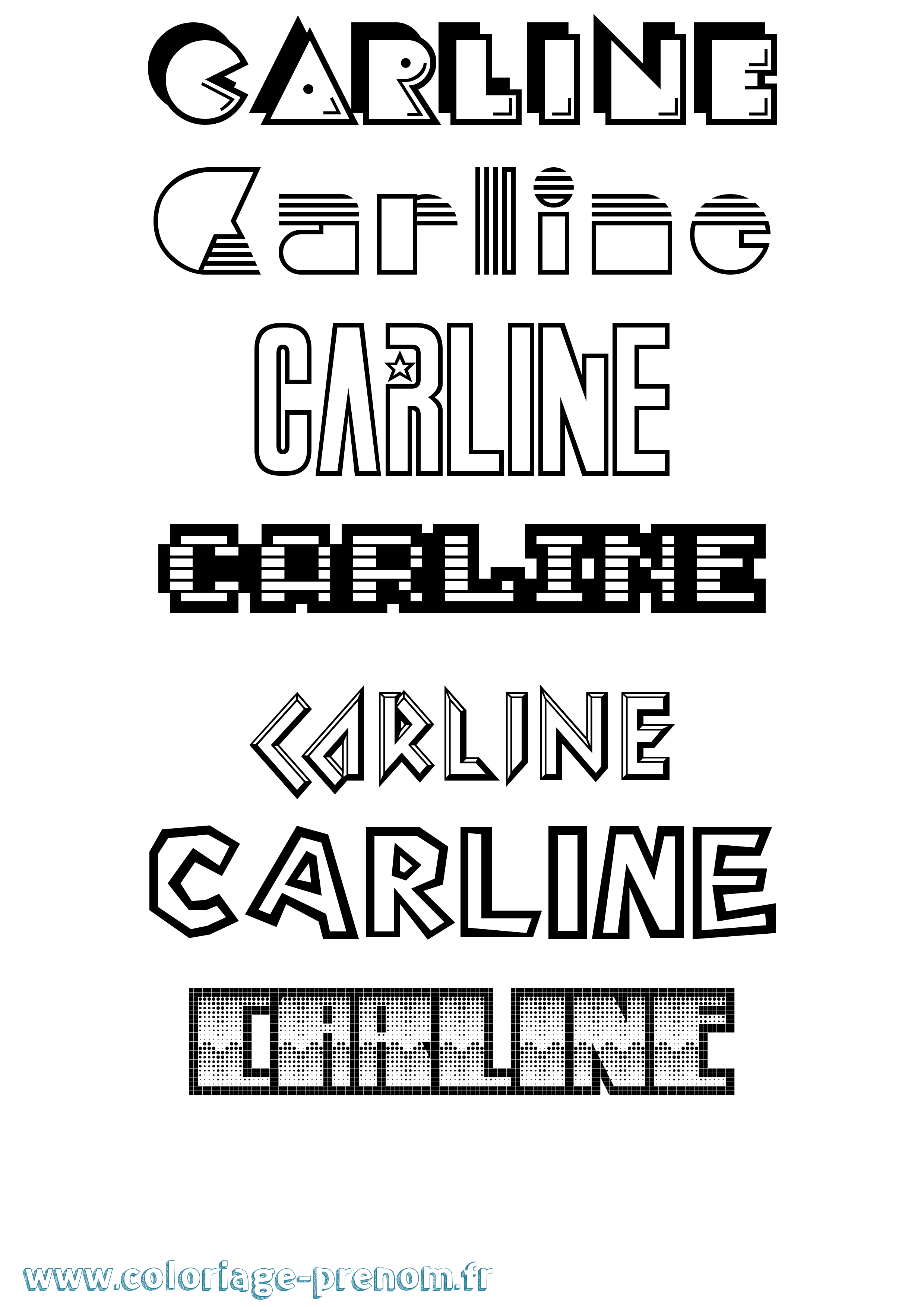 Coloriage prénom Carline Jeux Vidéos