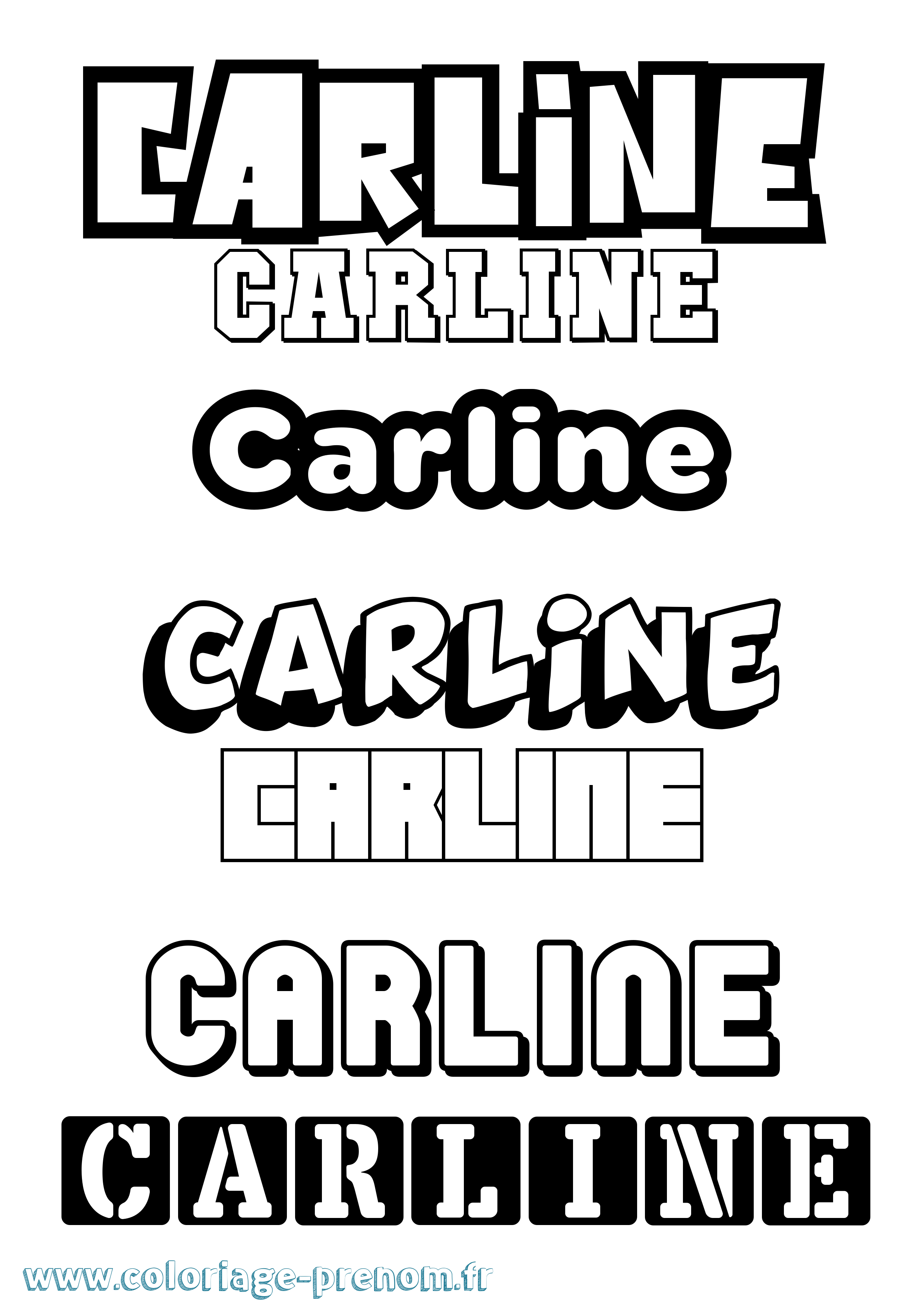 Coloriage prénom Carline Simple