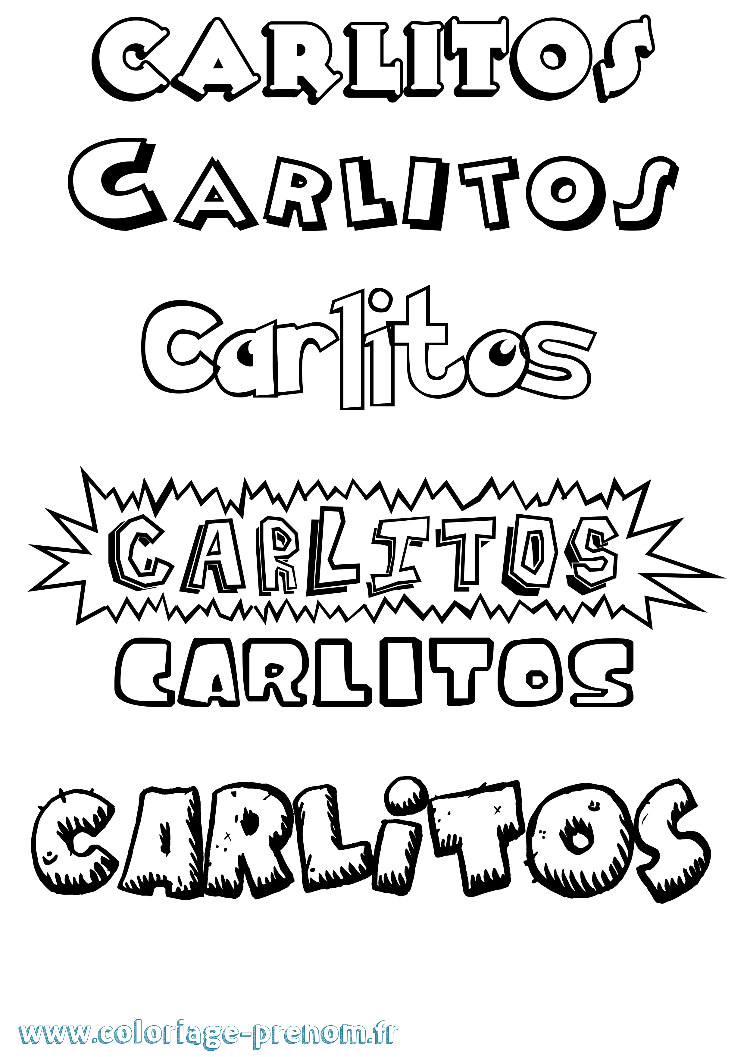 Coloriage prénom Carlitos Dessin Animé