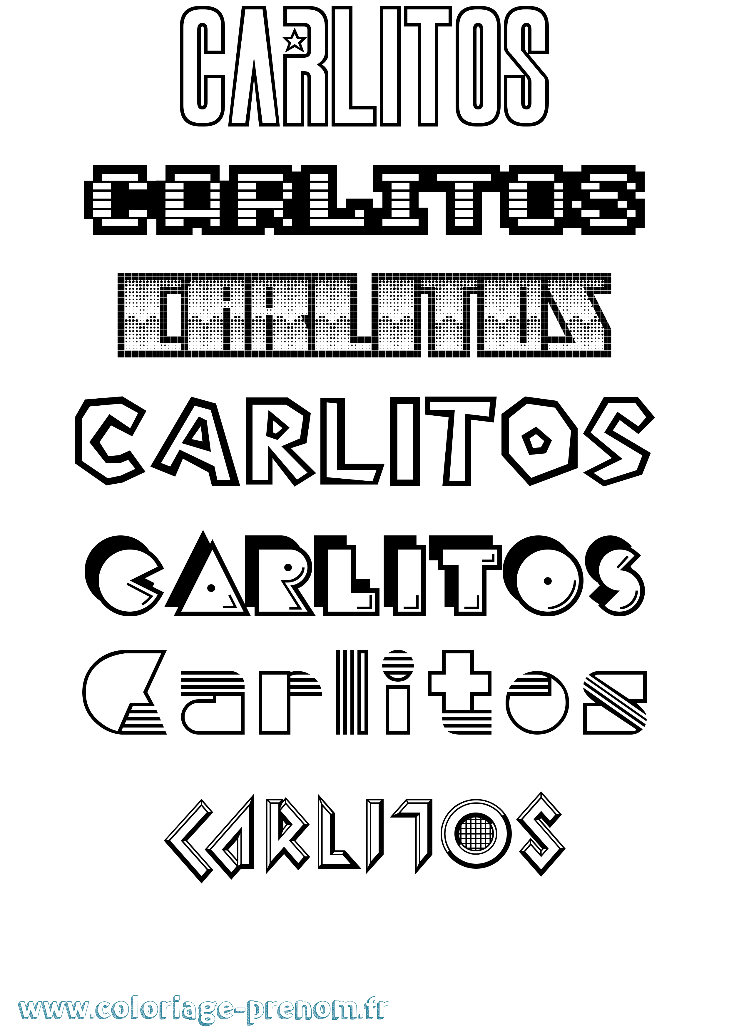 Coloriage prénom Carlitos Jeux Vidéos