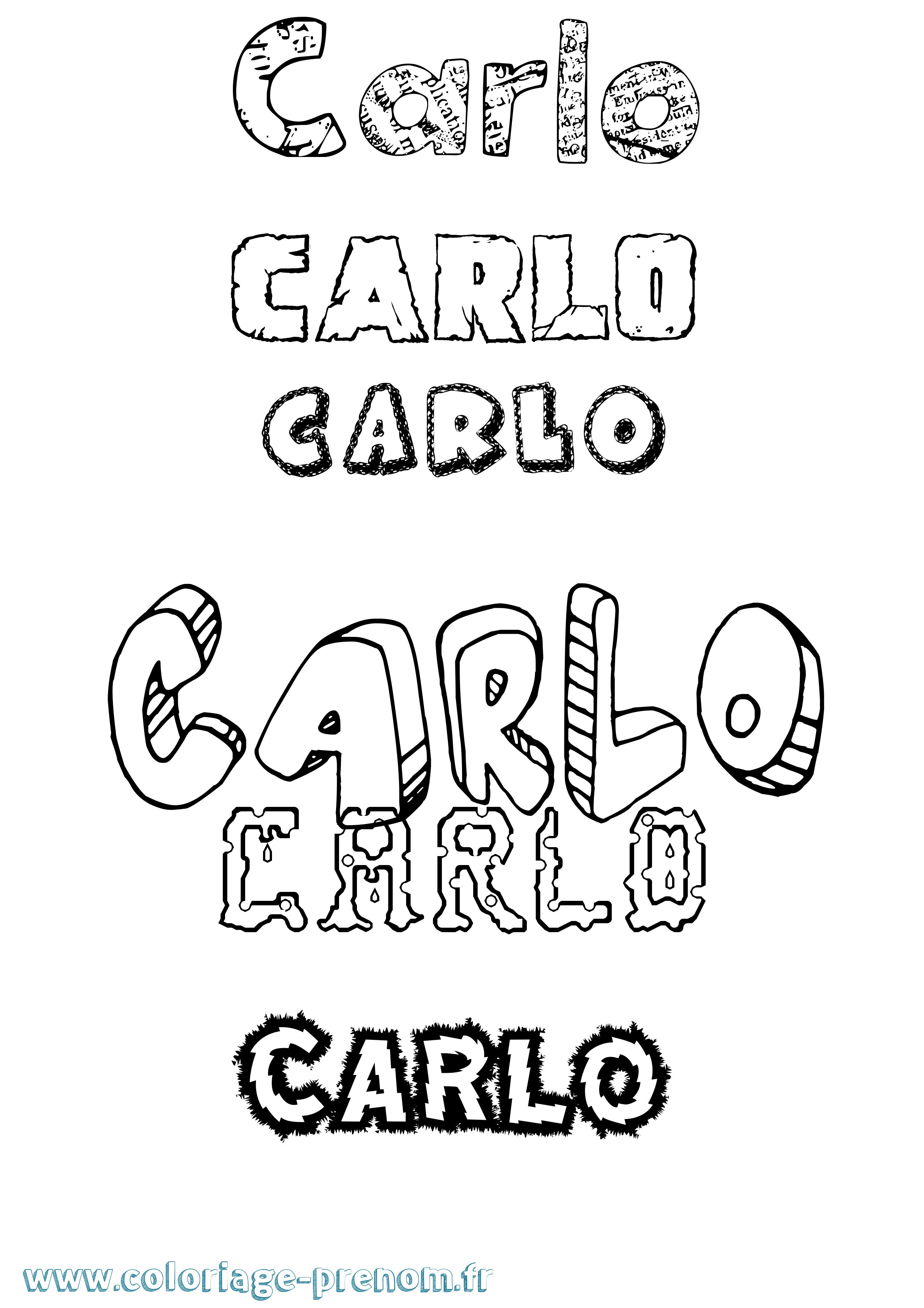 Coloriage prénom Carlo Destructuré