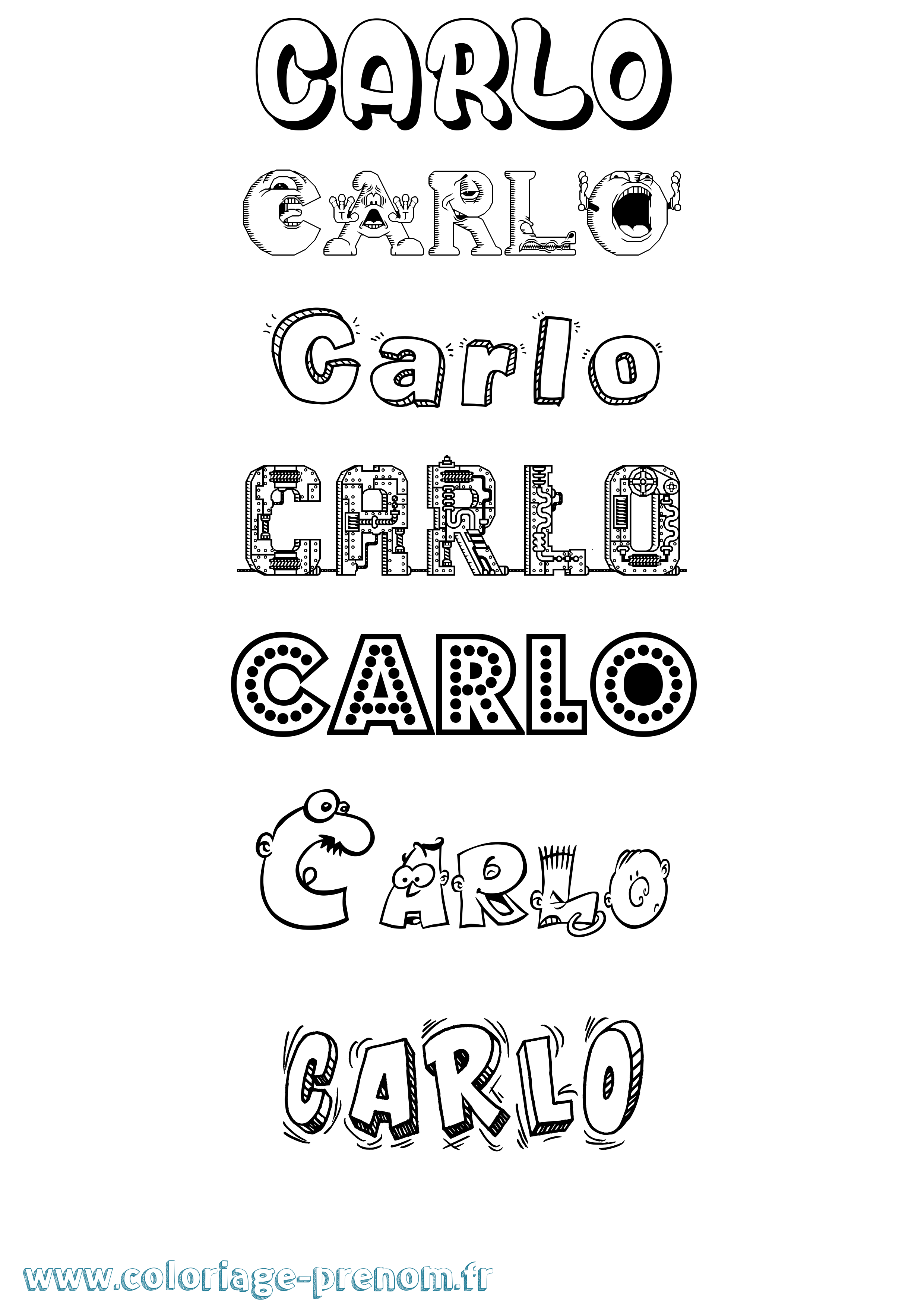 Coloriage prénom Carlo Fun