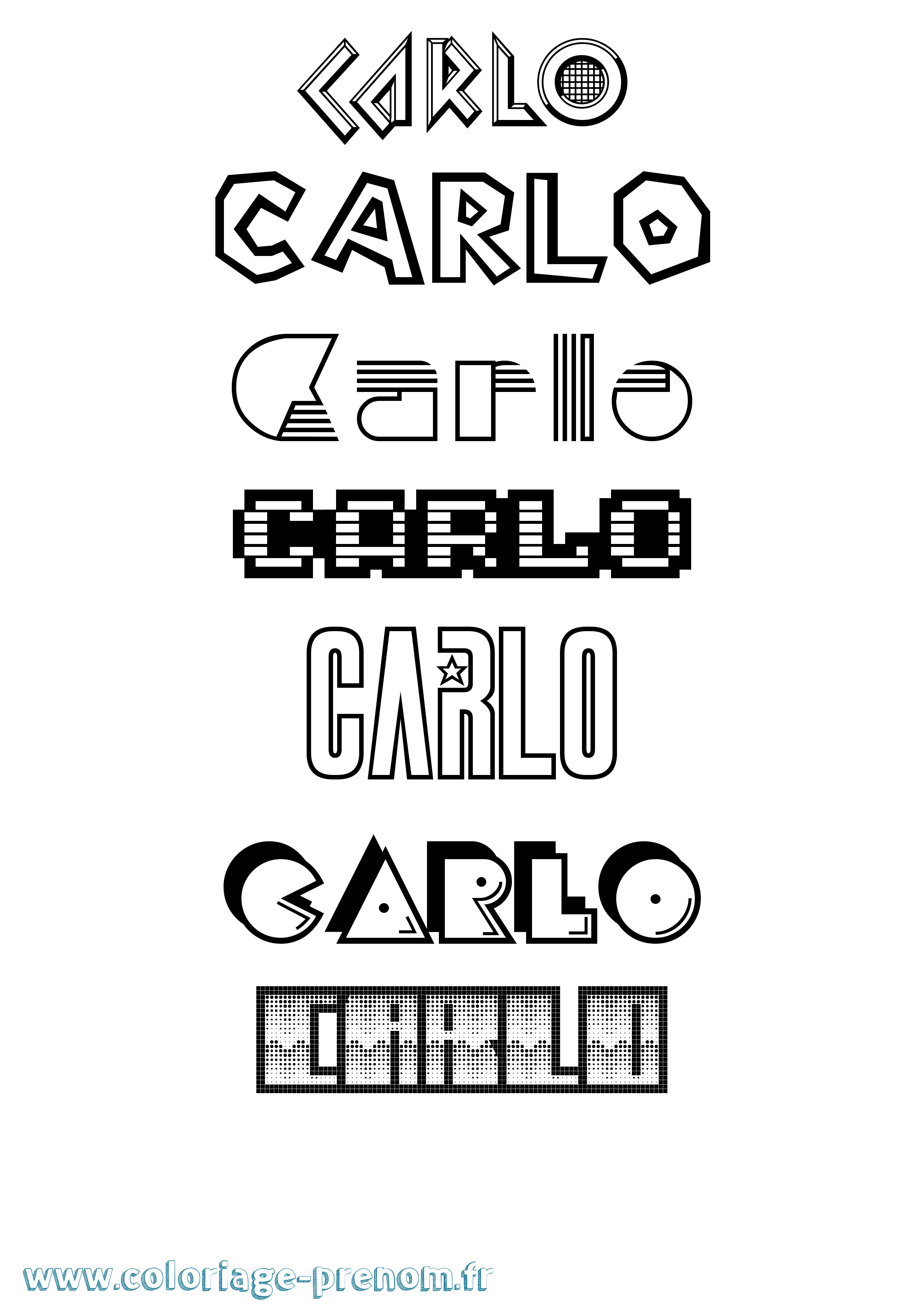 Coloriage prénom Carlo Jeux Vidéos