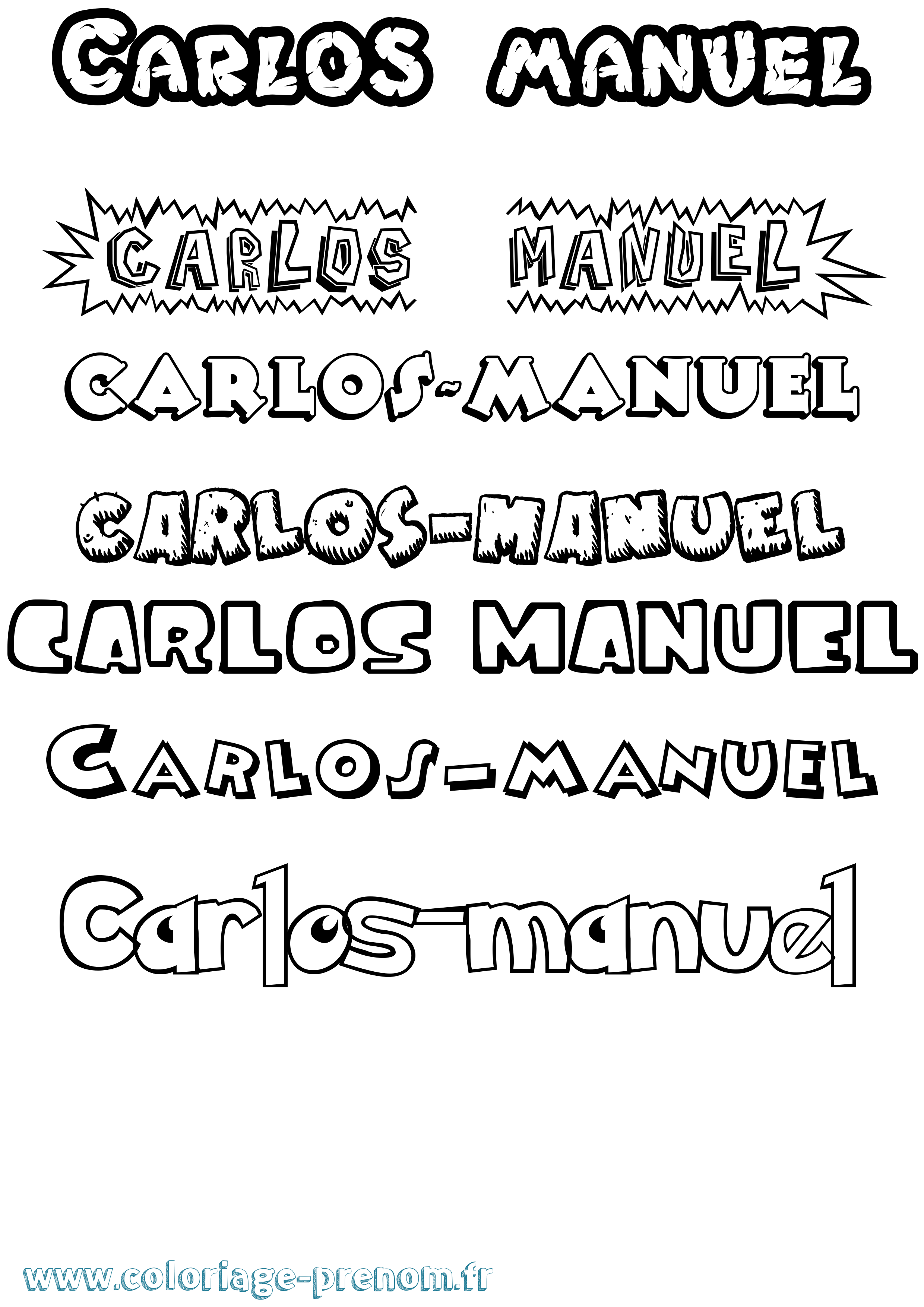 Coloriage prénom Carlos-Manuel Dessin Animé