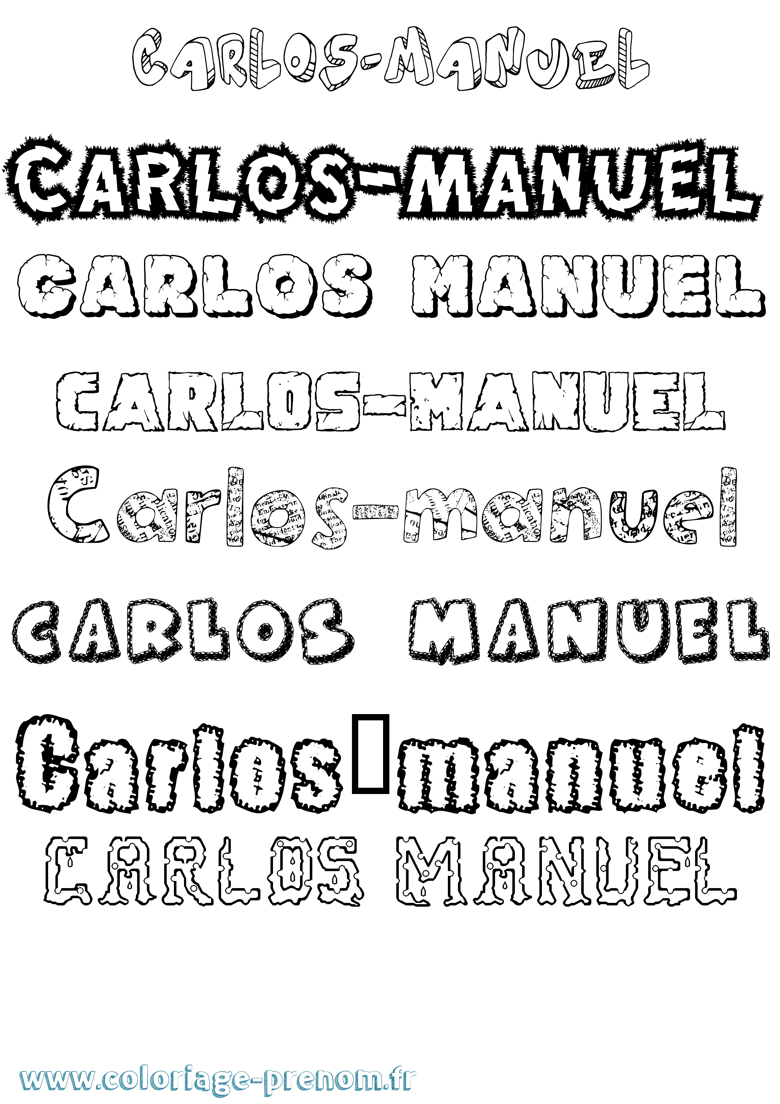 Coloriage prénom Carlos-Manuel Destructuré