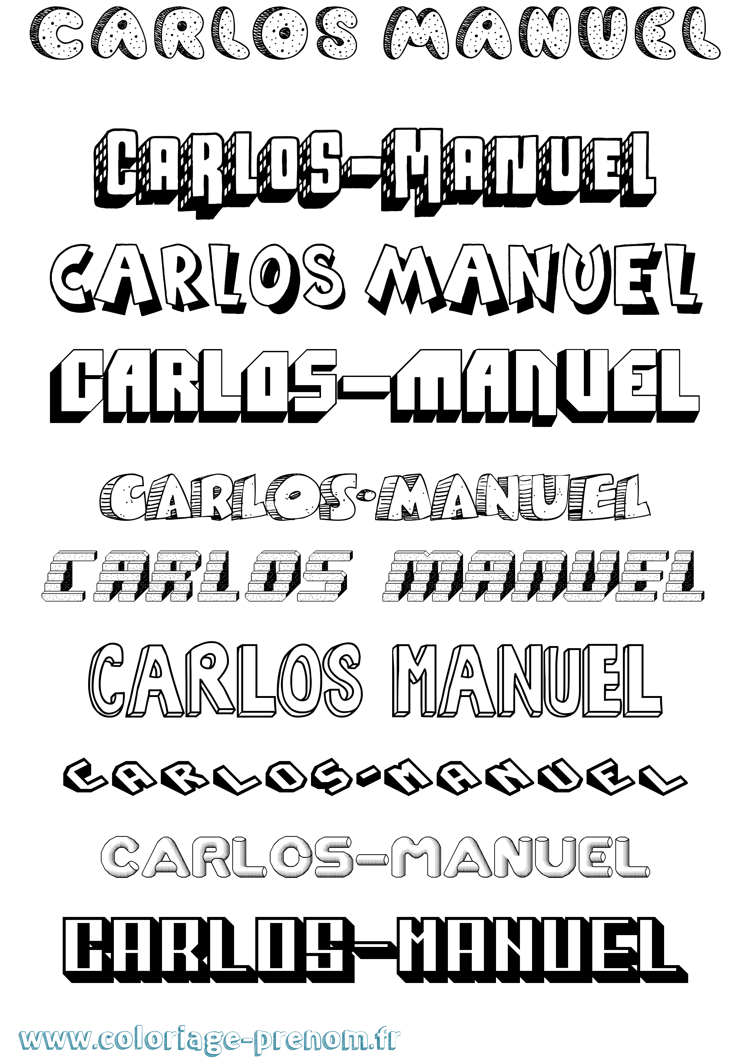 Coloriage prénom Carlos-Manuel Effet 3D
