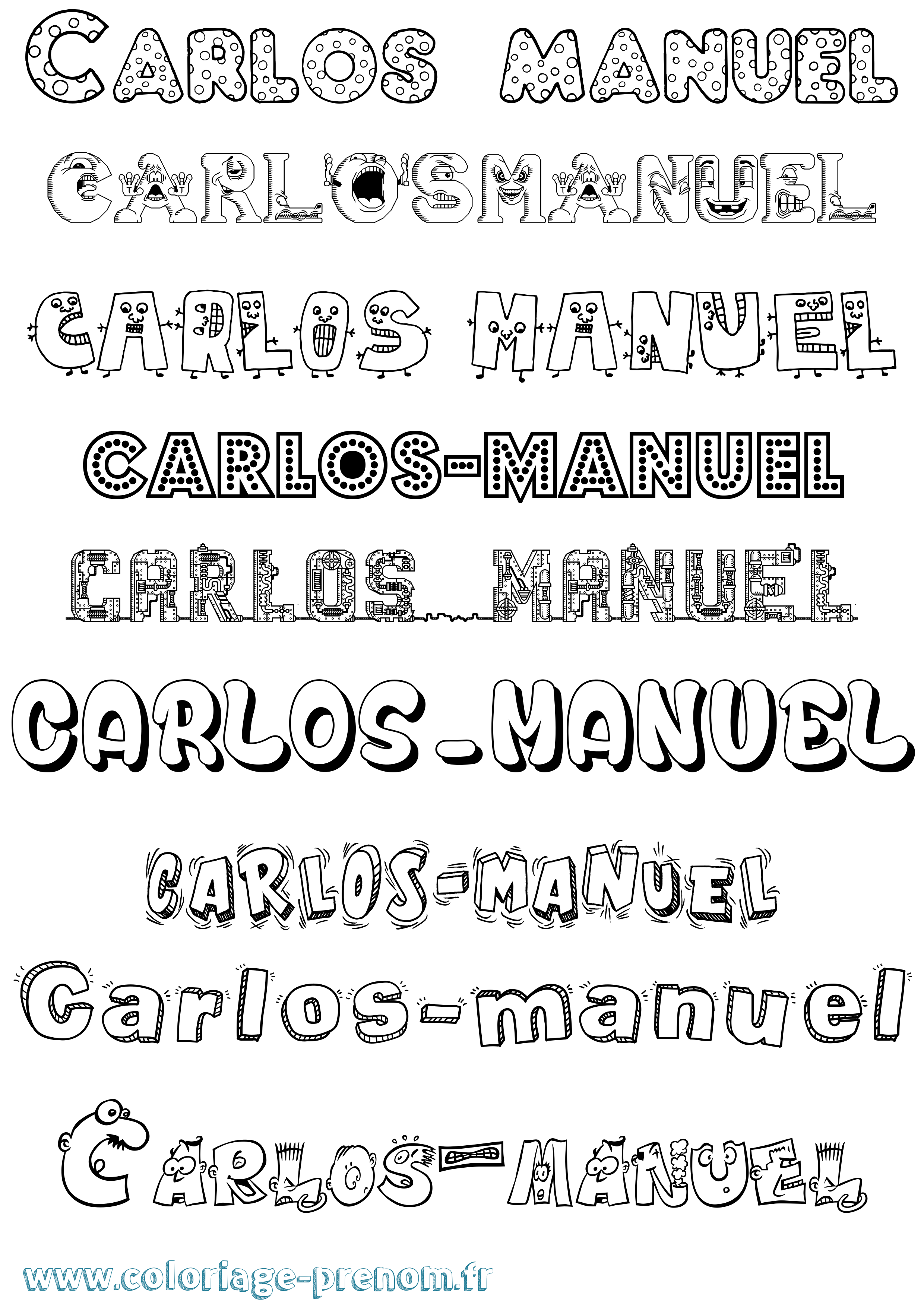 Coloriage prénom Carlos-Manuel Fun