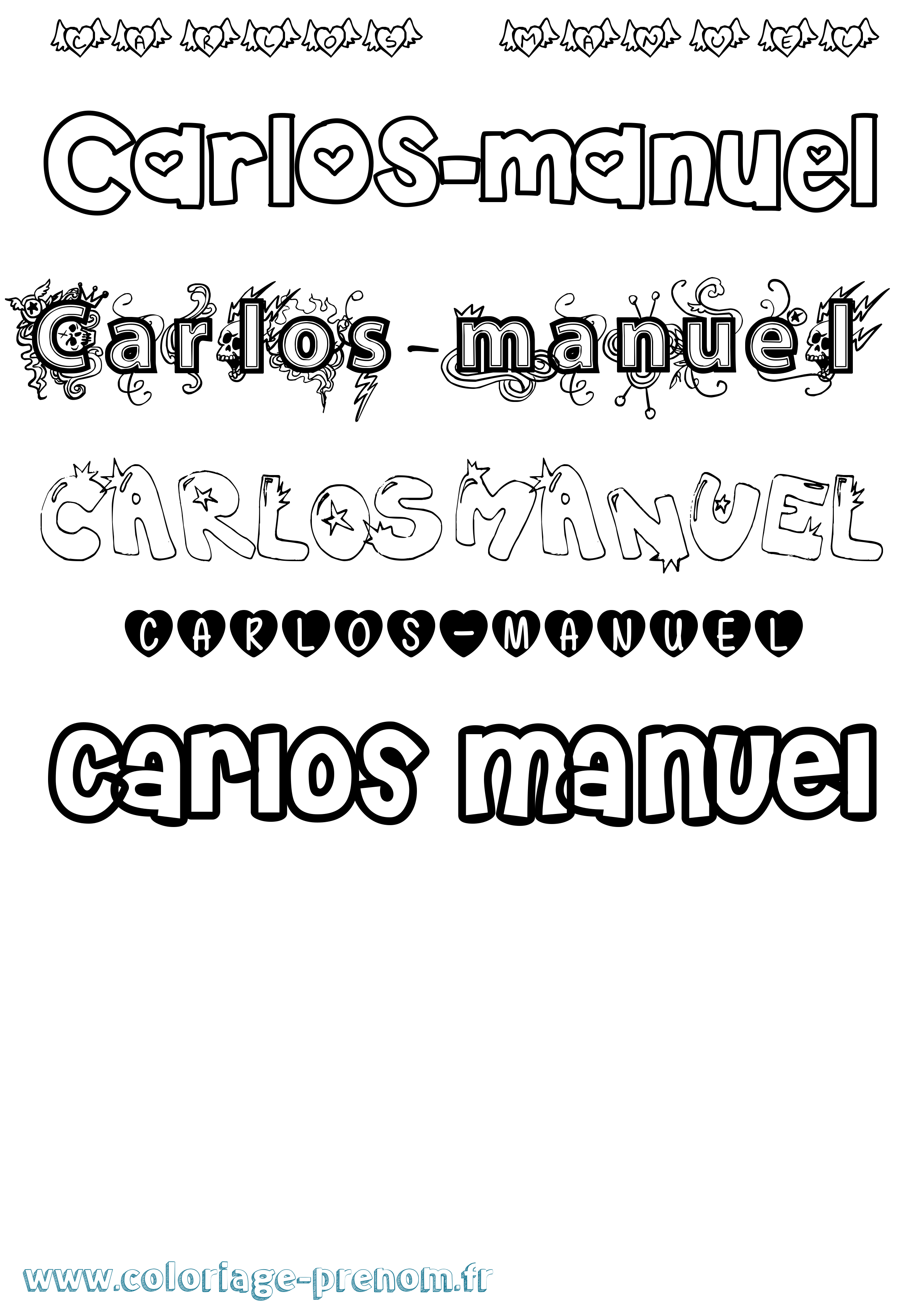 Coloriage prénom Carlos-Manuel Girly