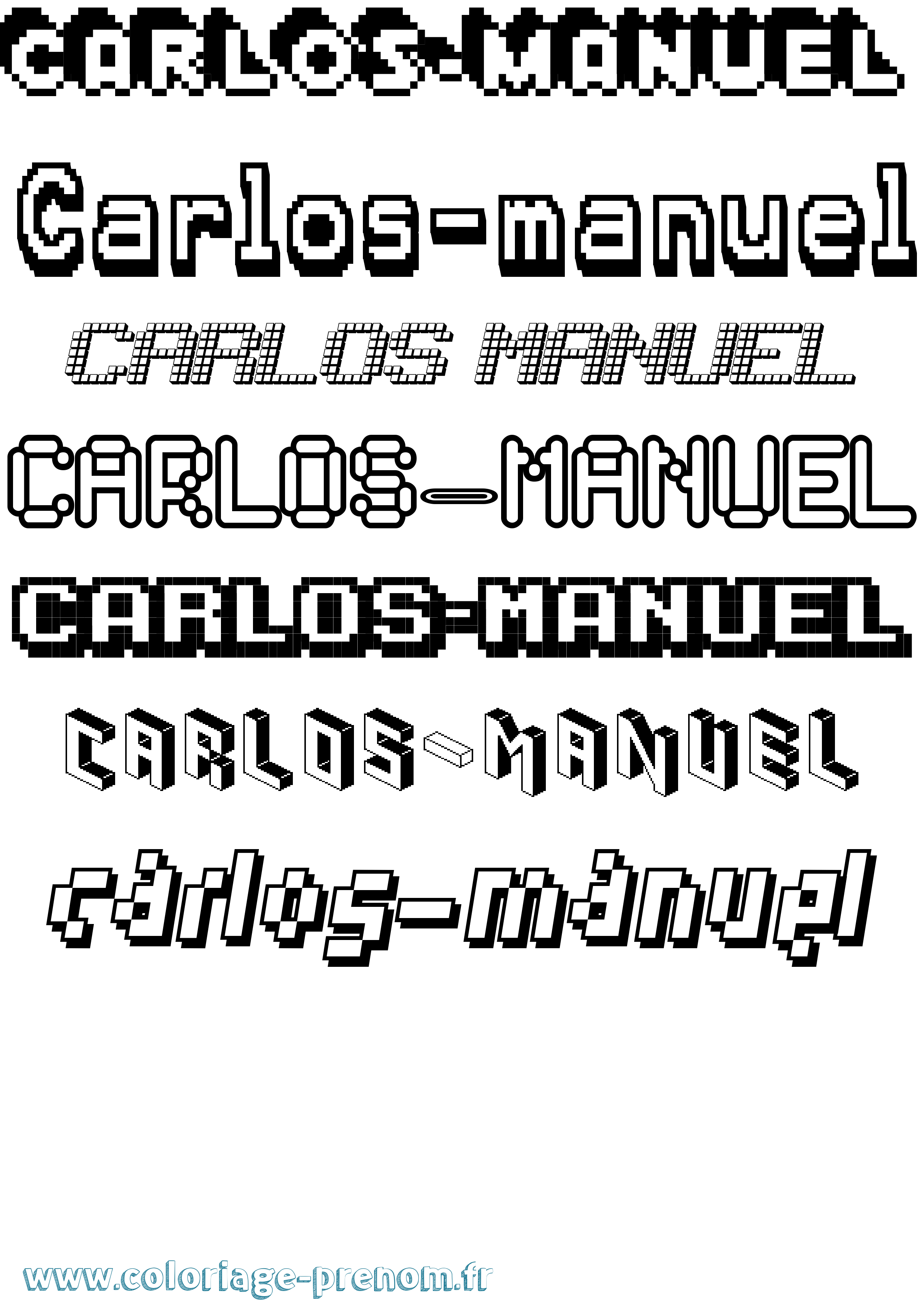 Coloriage prénom Carlos-Manuel Pixel