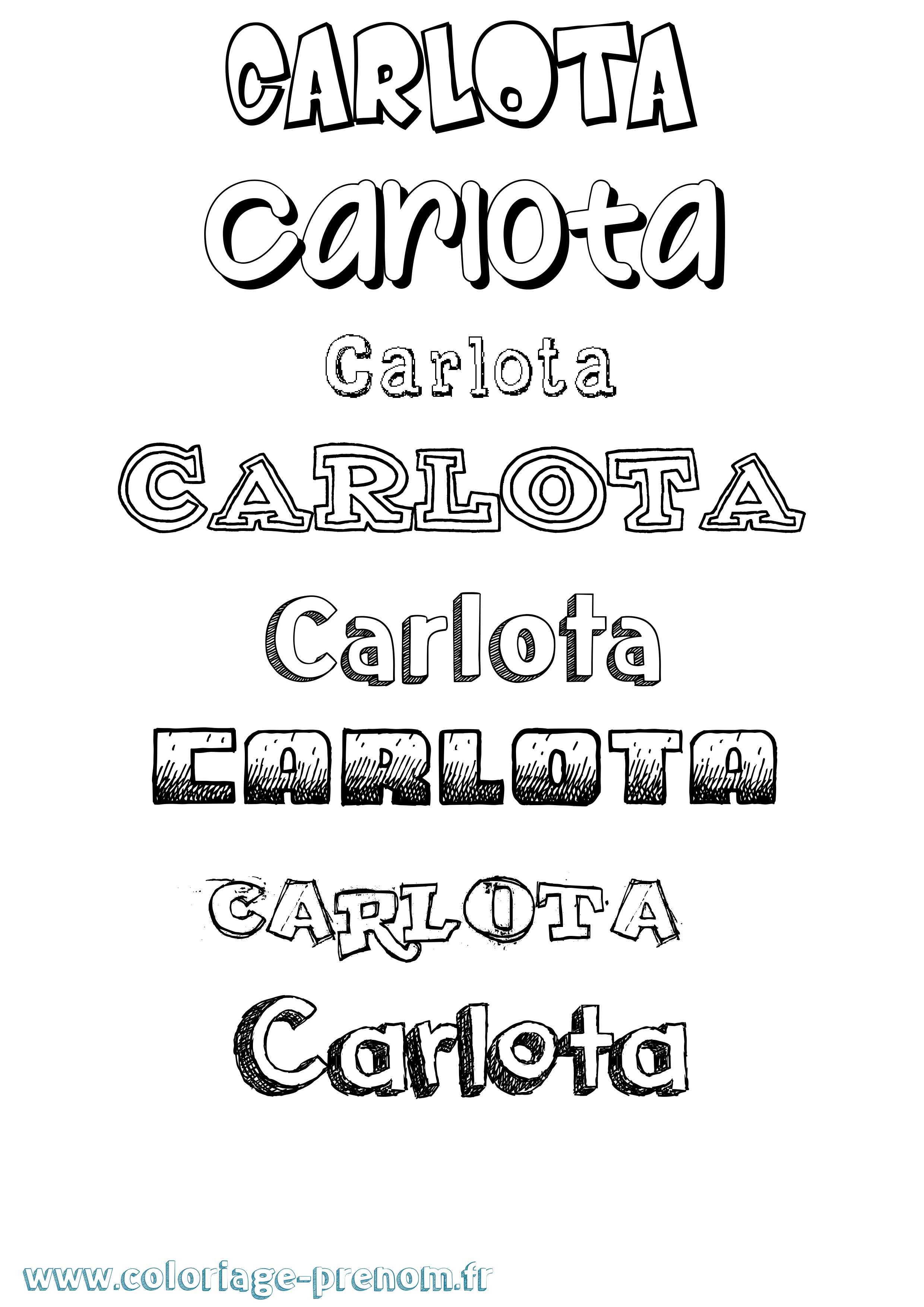 Coloriage prénom Carlota Dessiné