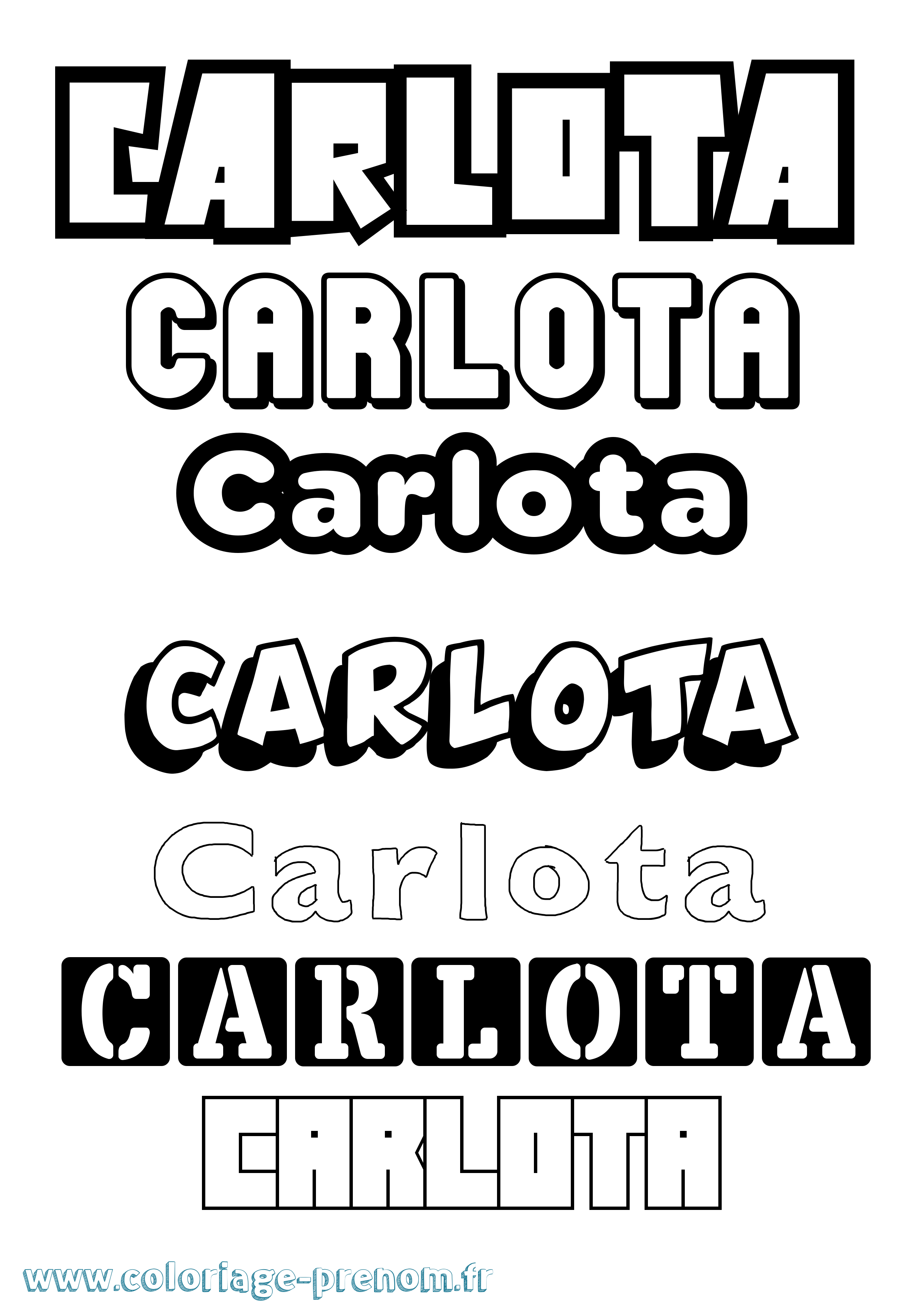 Coloriage prénom Carlota Simple