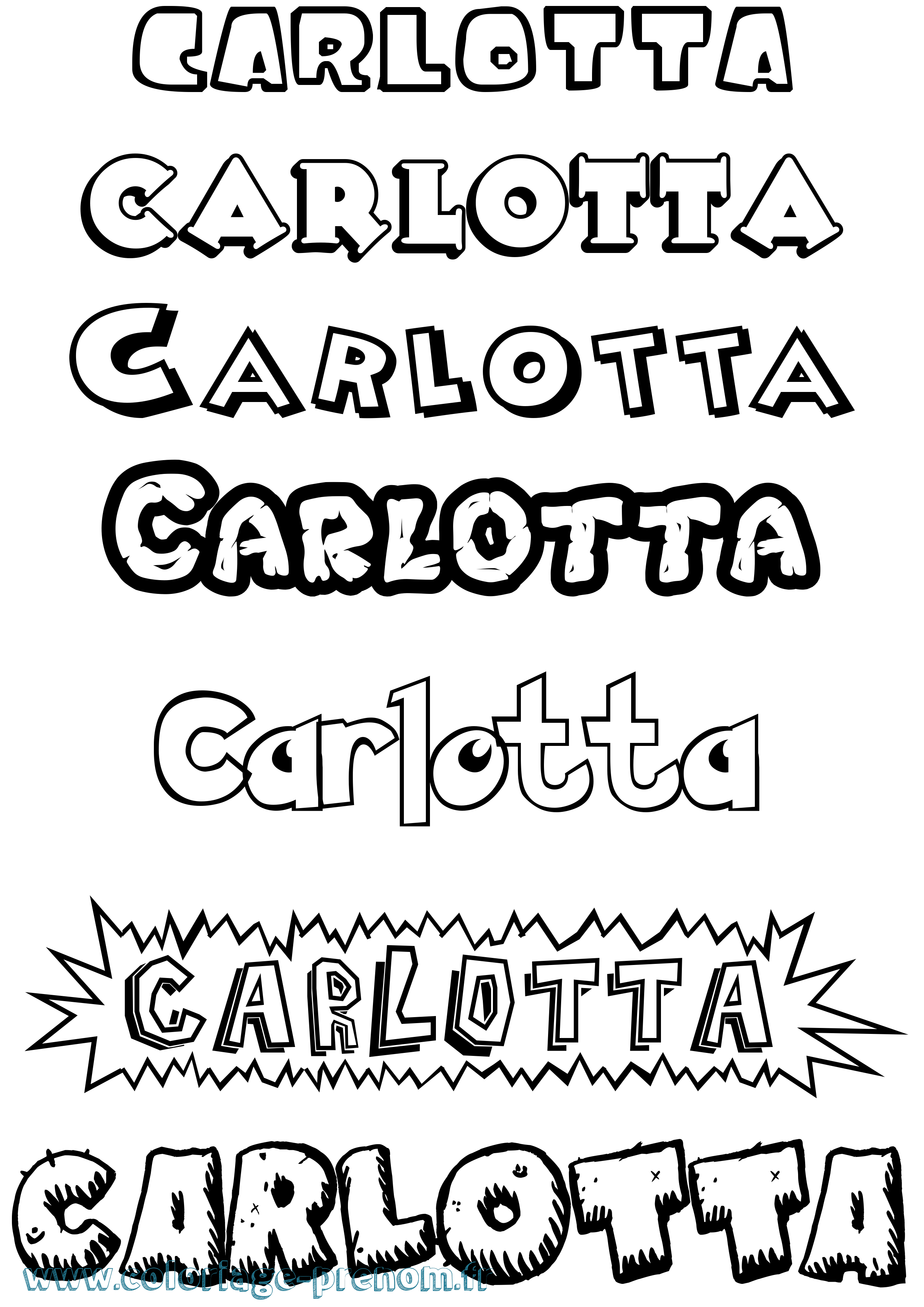 Coloriage Carlotta Dessin Animé Coloriage prénom Carlotta Dessin Animé