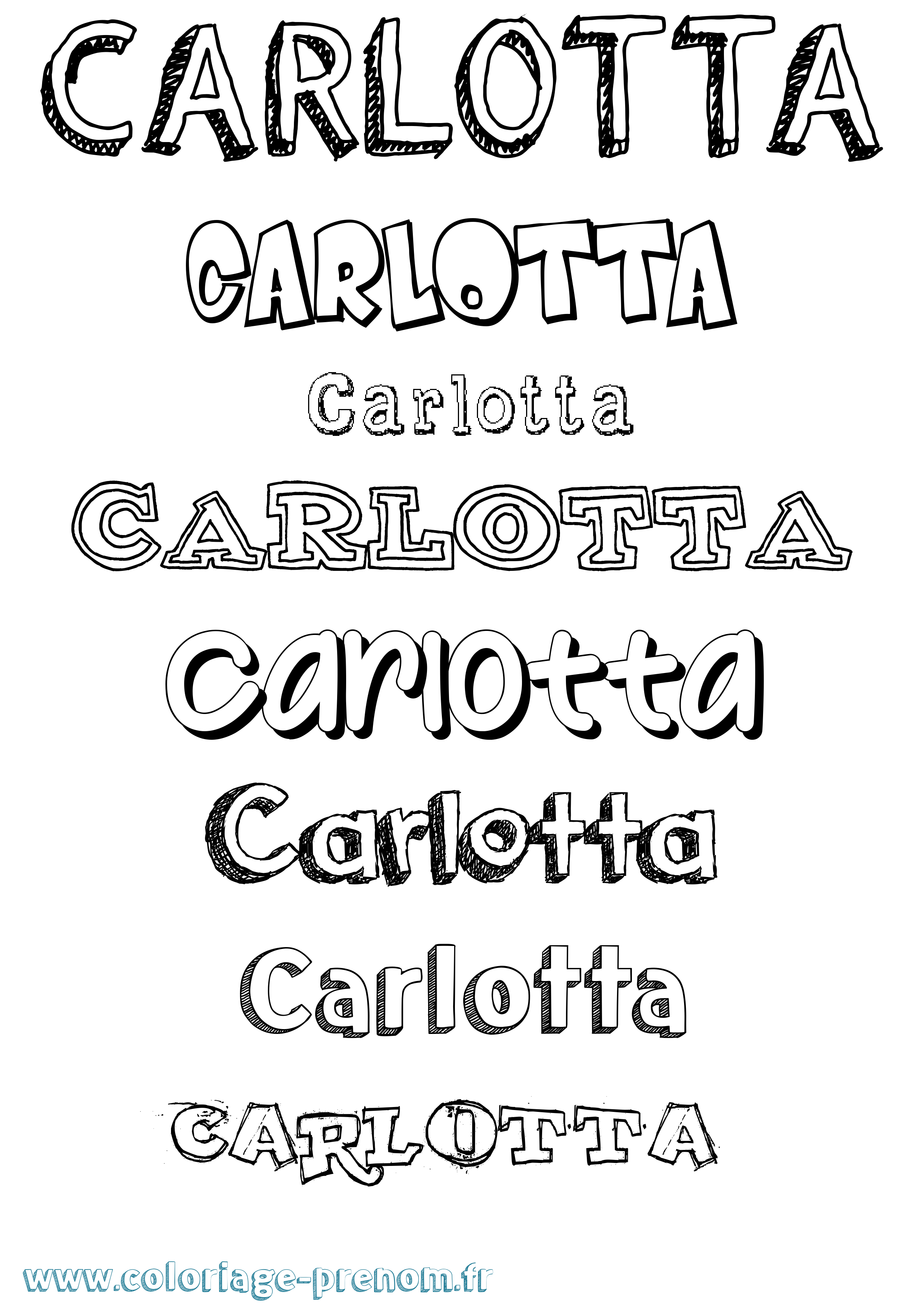 Coloriage prénom Carlotta Dessiné