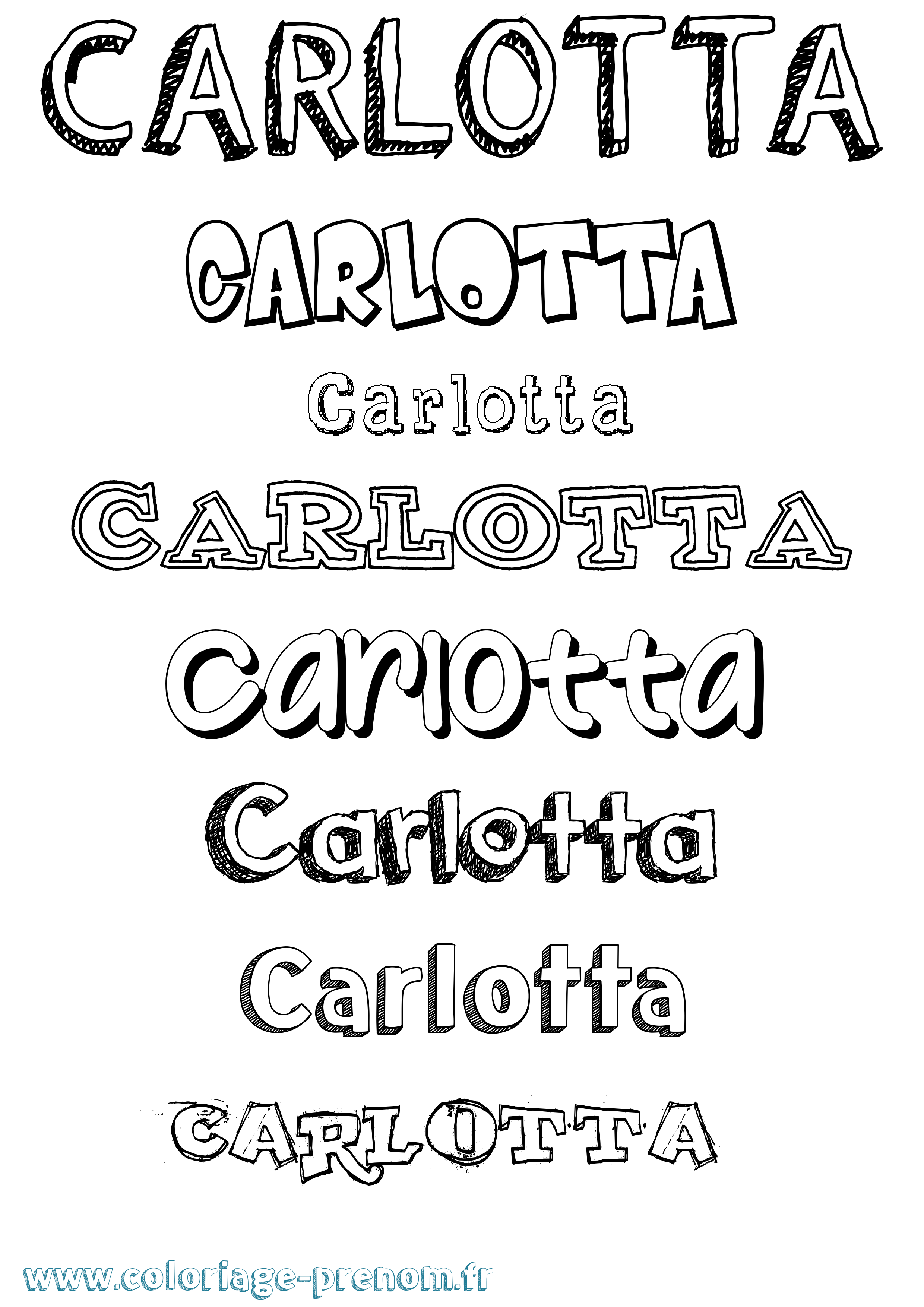 Coloriage Carlotta Dessiné Coloriage prénom Carlotta Dessiné