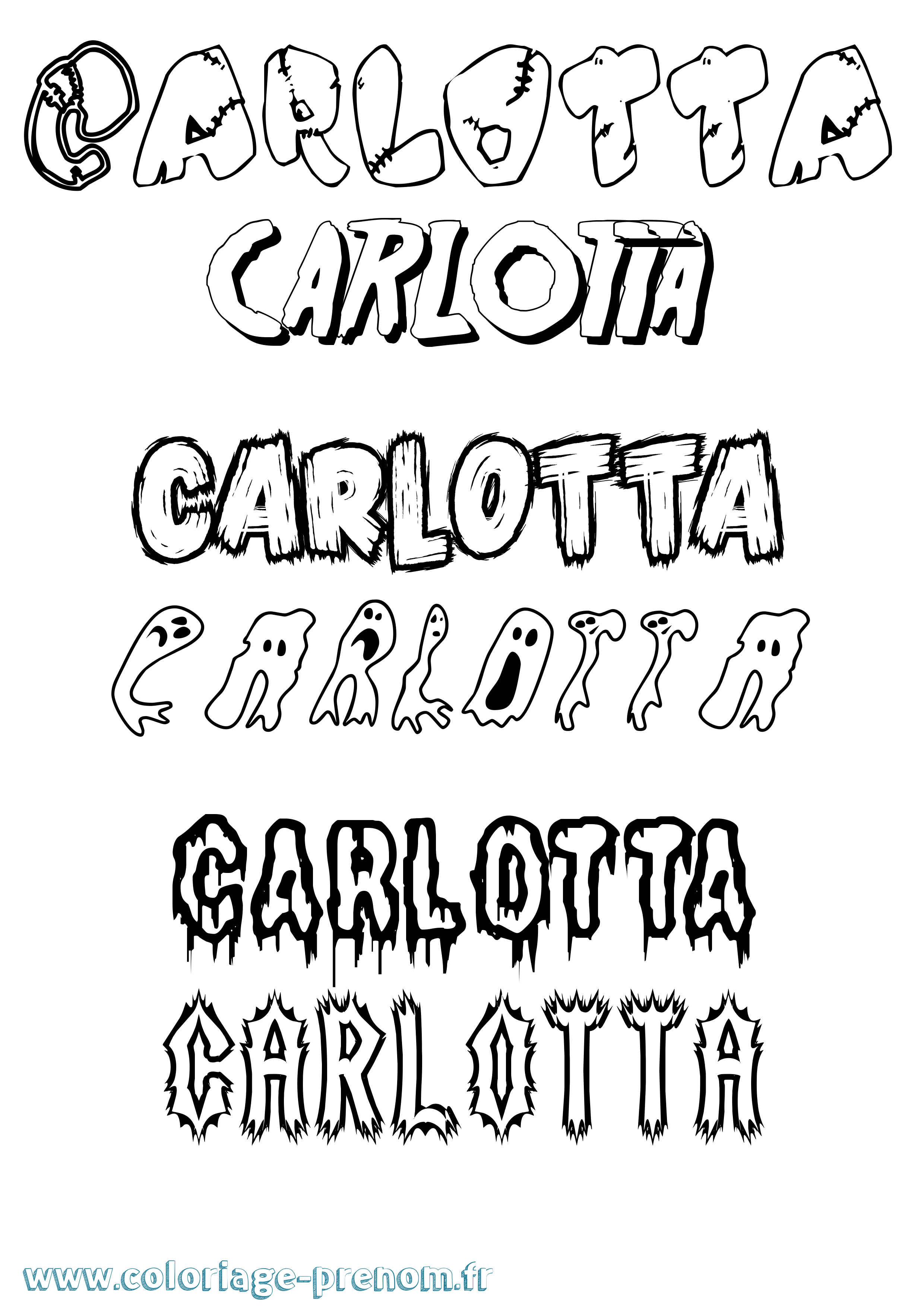 Coloriage Carlotta Frisson Coloriage prénom Carlotta Frisson