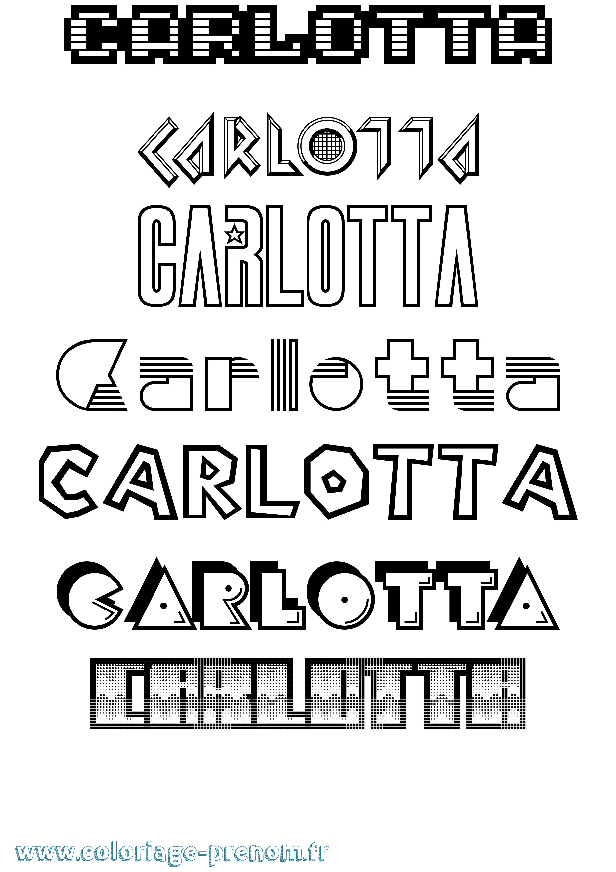 Coloriage prénom Carlotta Jeux Vidéos