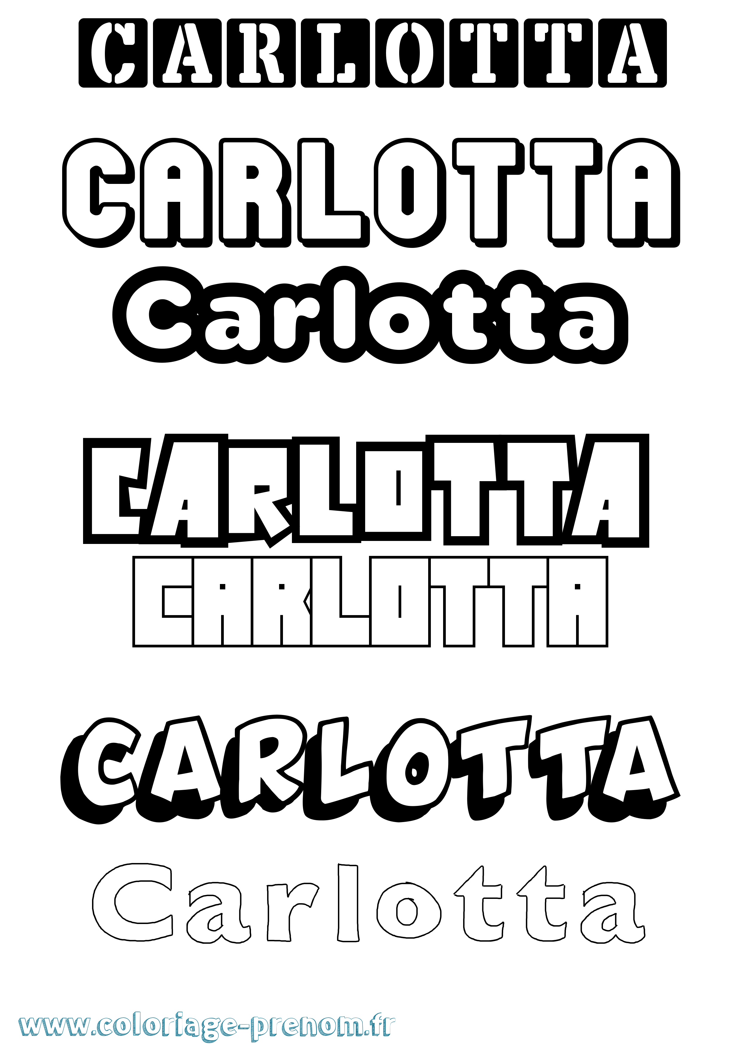Coloriage Carlotta Simple Coloriage prénom Carlotta Simple