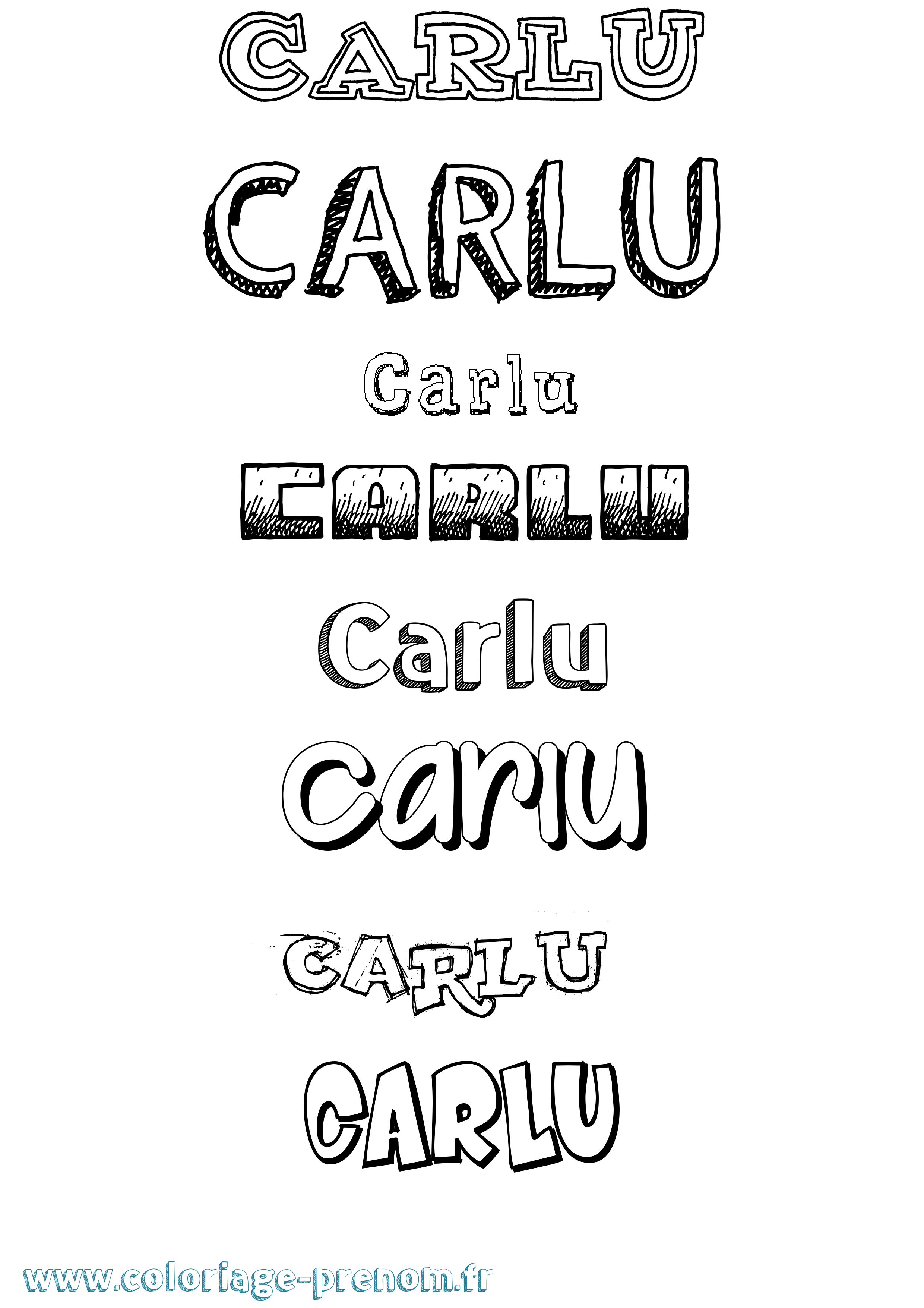 Coloriage prénom Carlu Dessiné