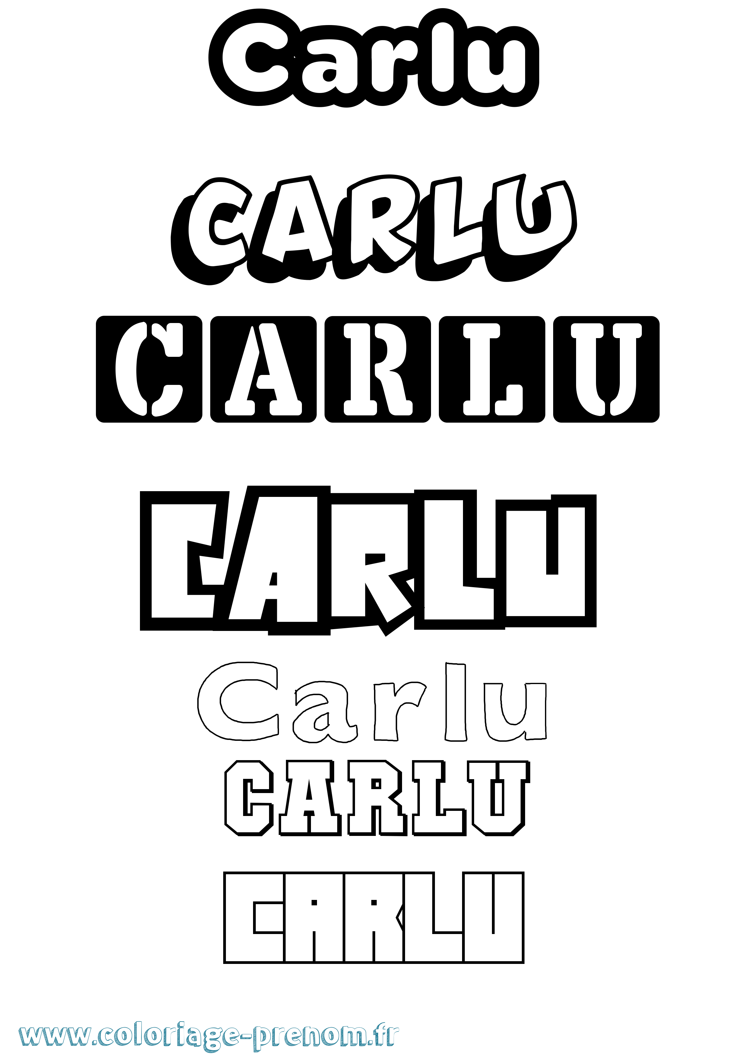 Coloriage prénom Carlu Simple