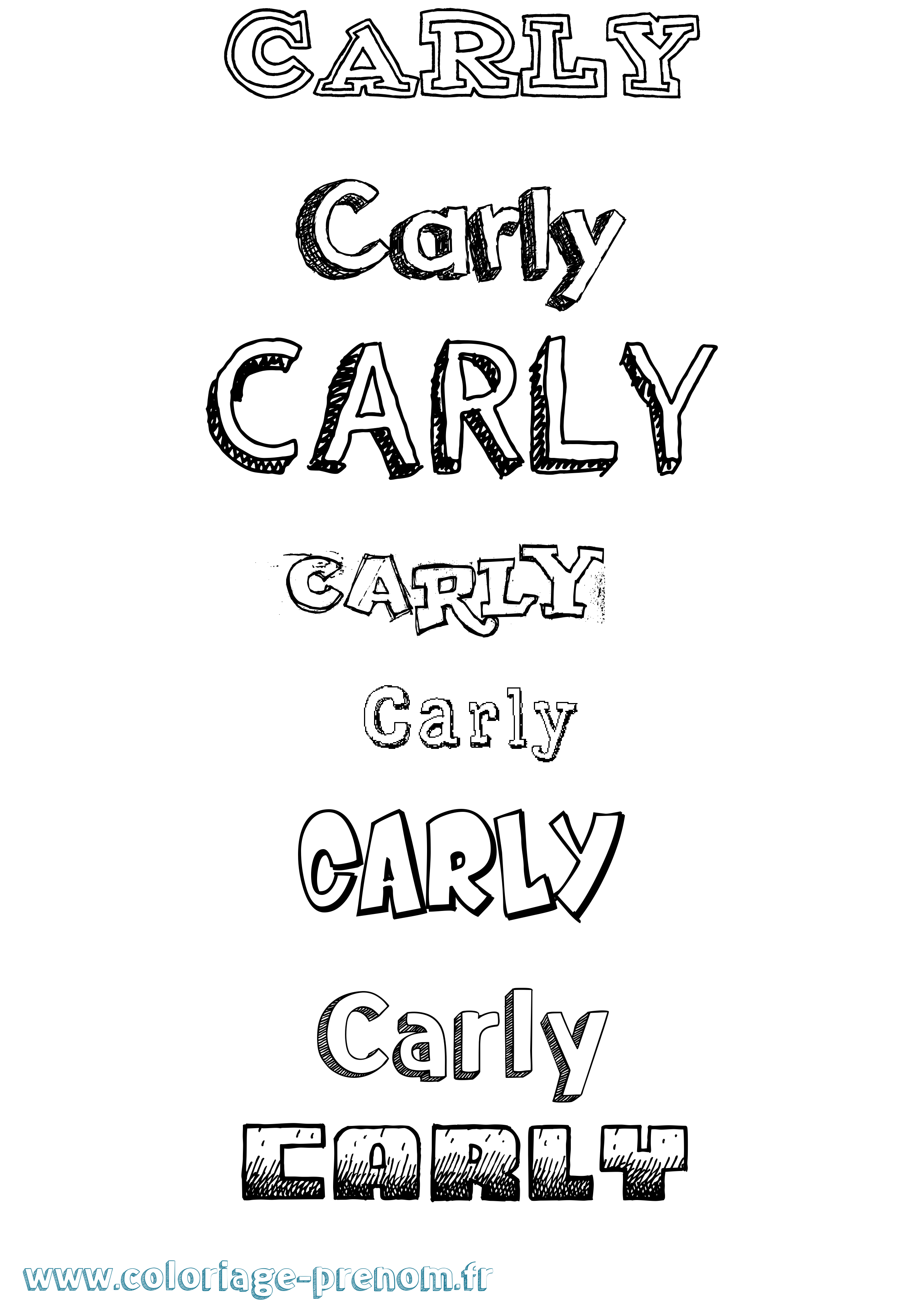 Coloriage prénom Carly Dessiné
