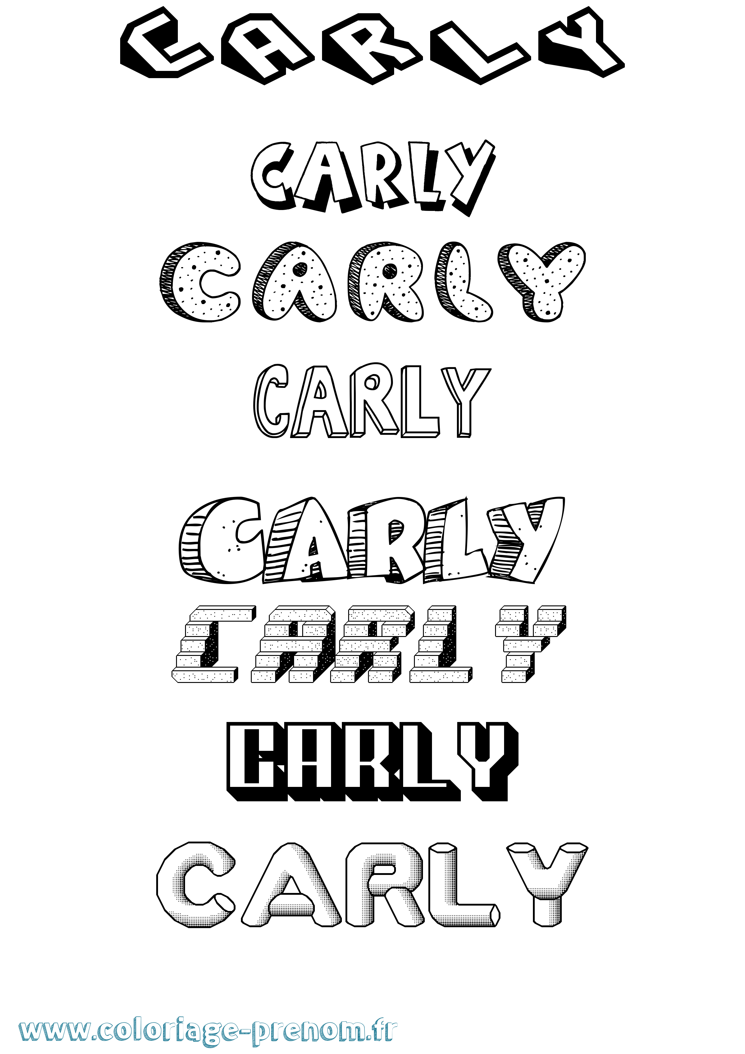 Coloriage prénom Carly Effet 3D