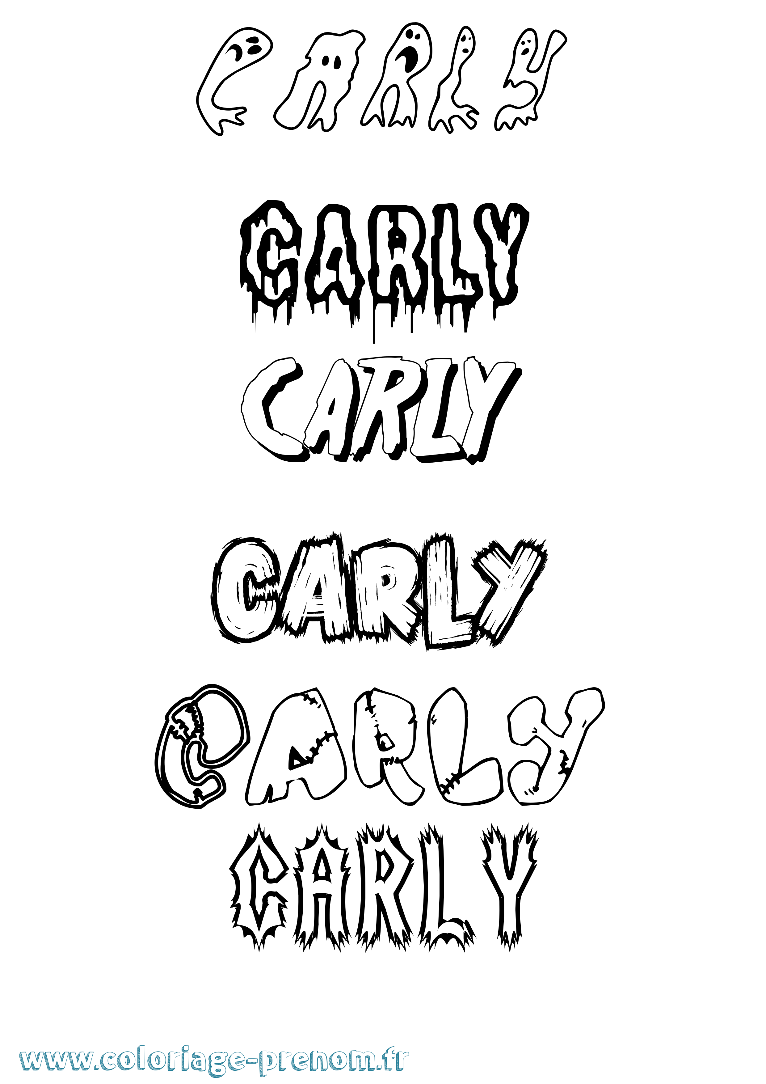 Coloriage prénom Carly Frisson