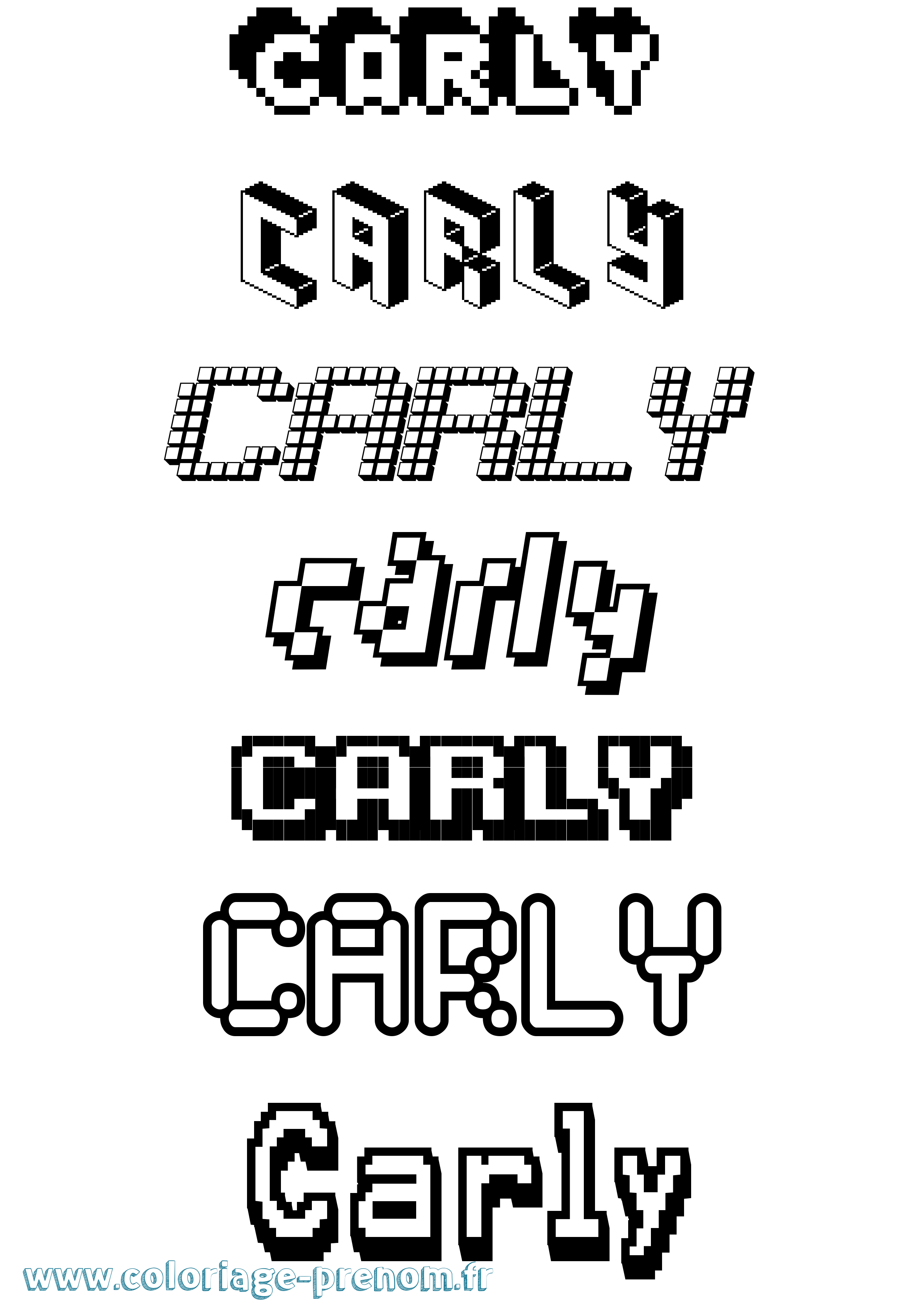 Coloriage prénom Carly Pixel