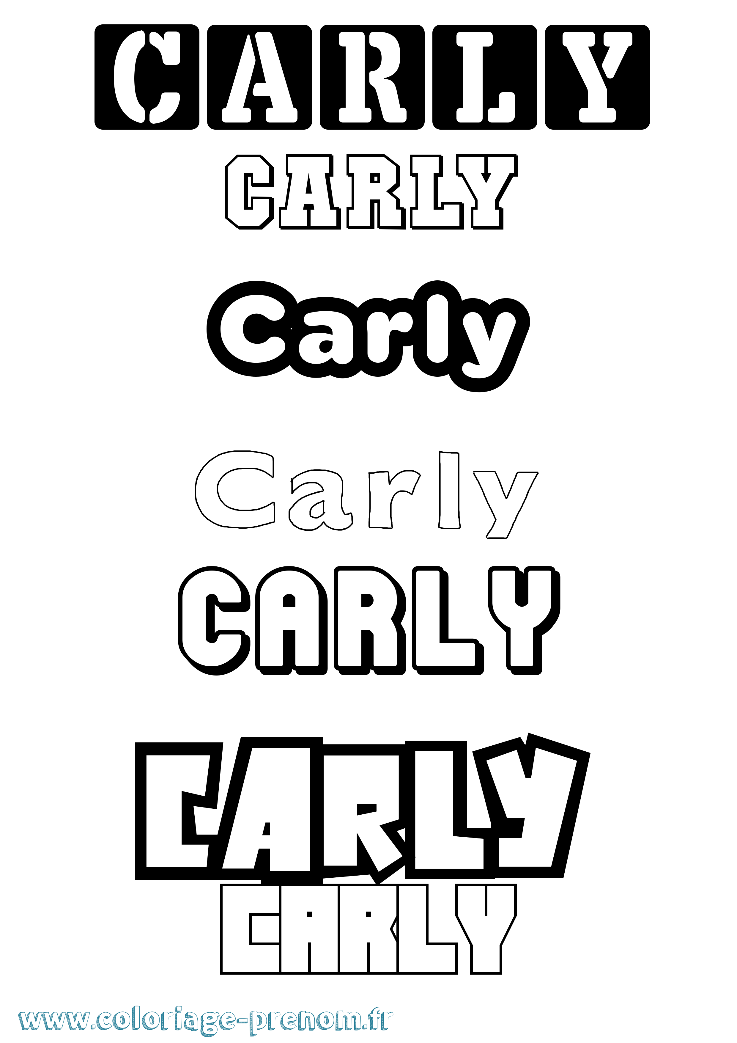 Coloriage prénom Carly Simple