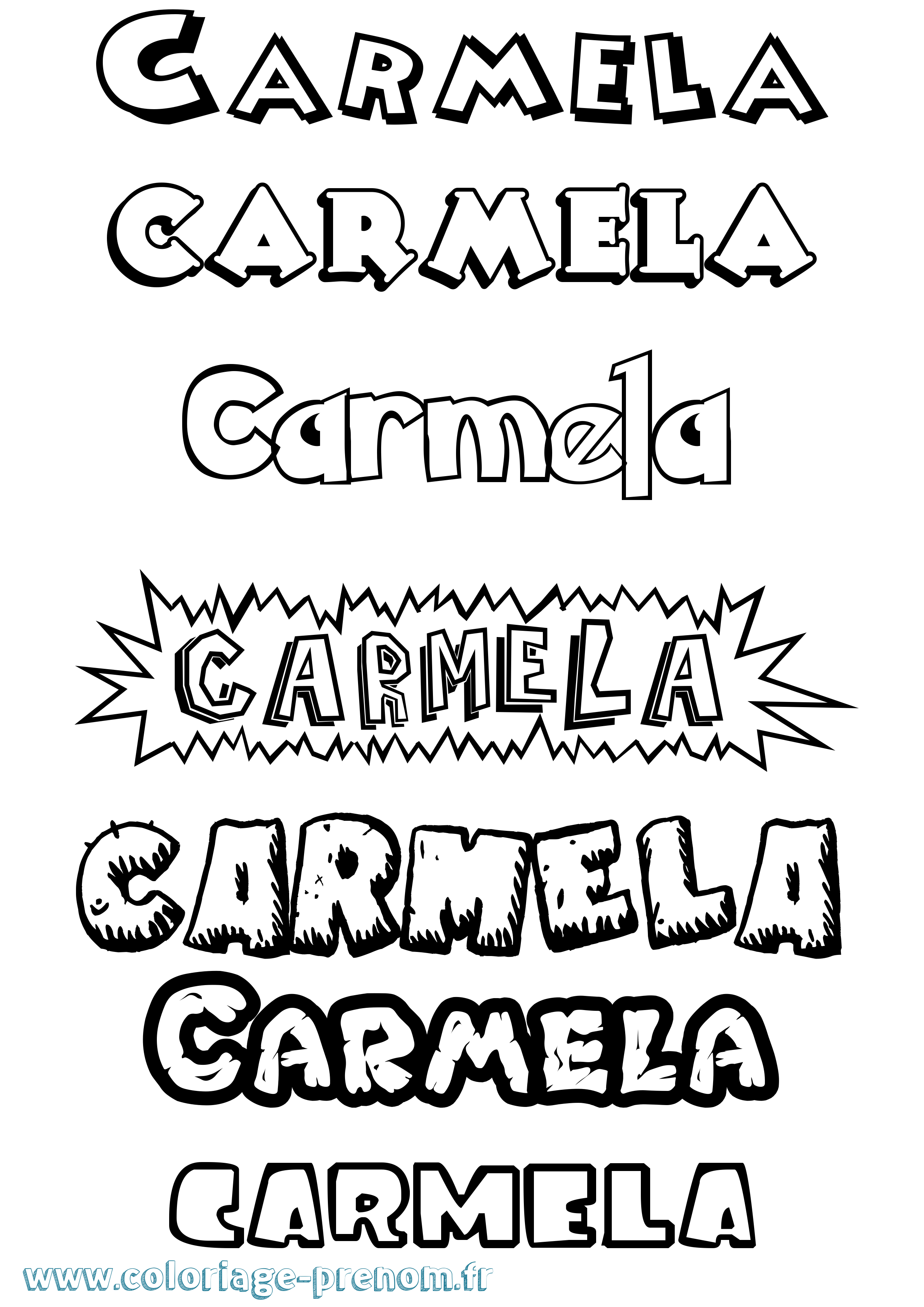 Coloriage prénom Carmela Dessin Animé