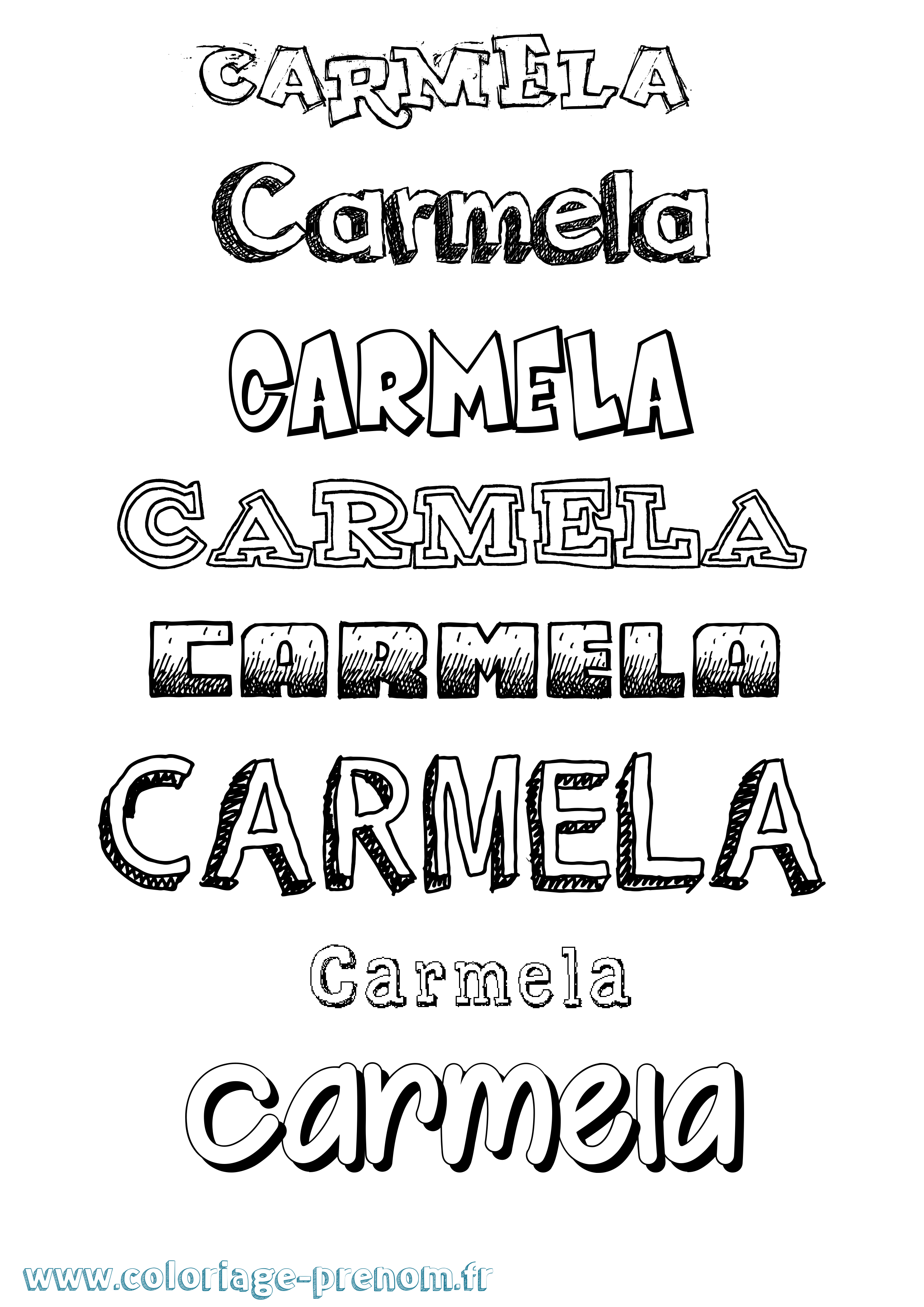 Coloriage prénom Carmela Dessiné