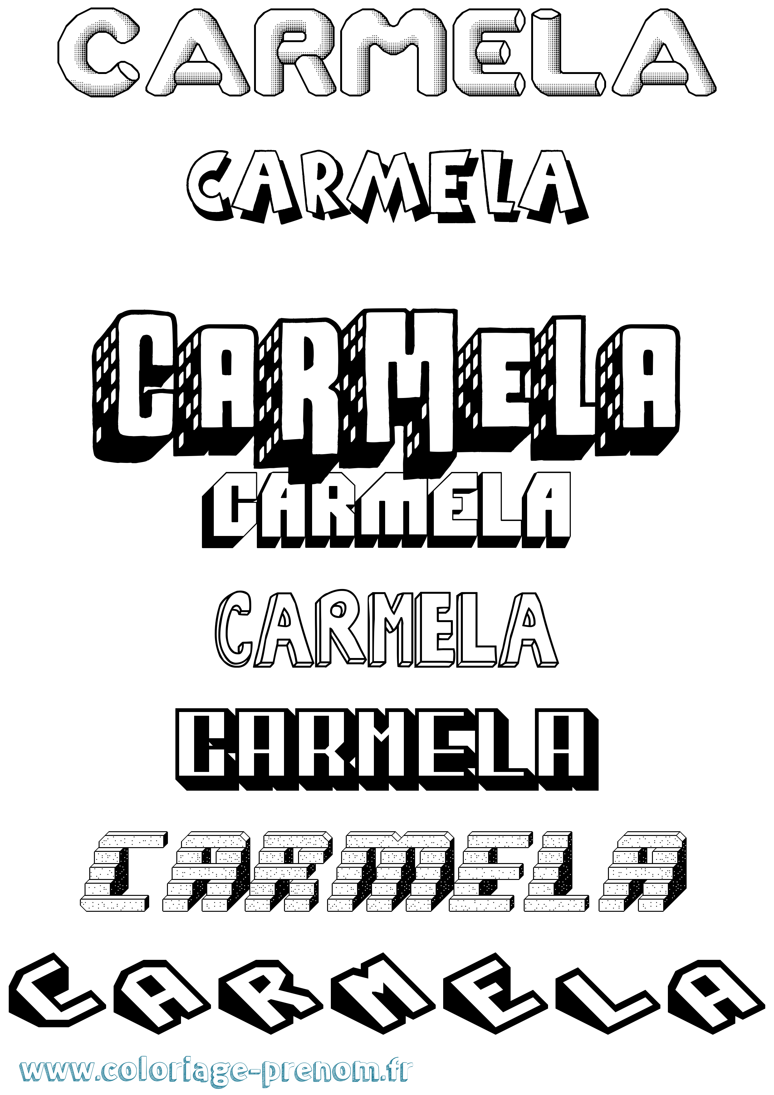Coloriage prénom Carmela Effet 3D